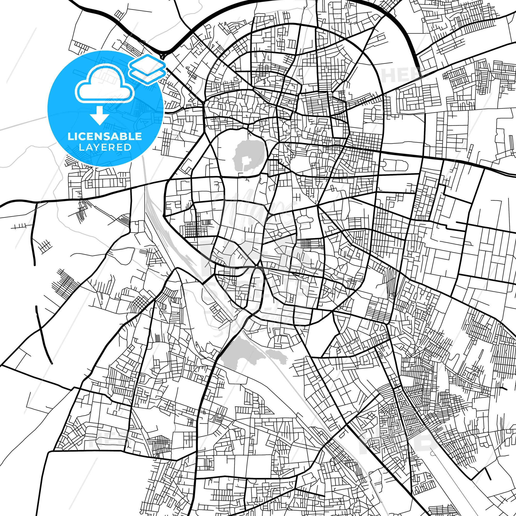 Layered Pdf Map Of Solapur, Maharashtra, India - Hebstreits