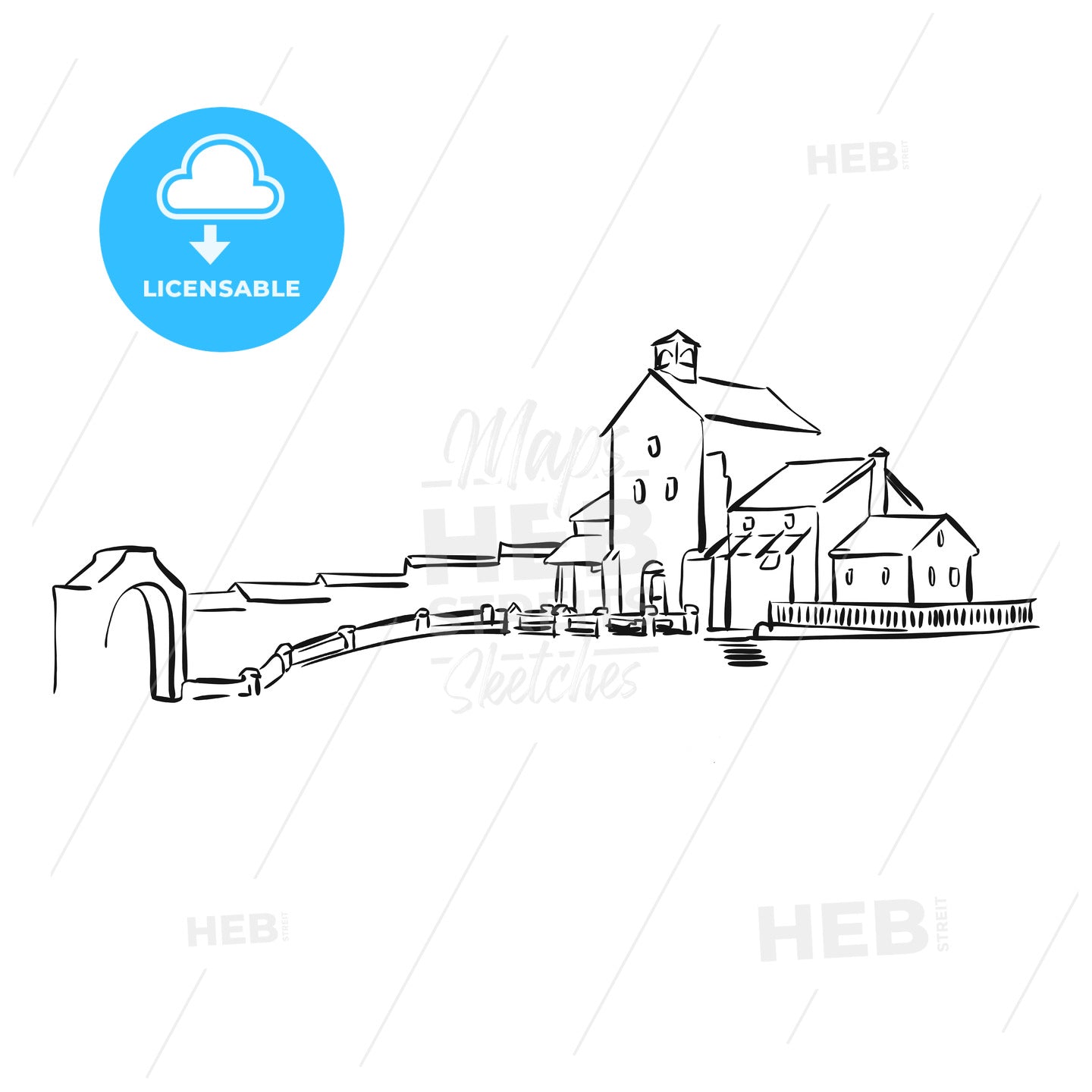 old yard drawing – instant download