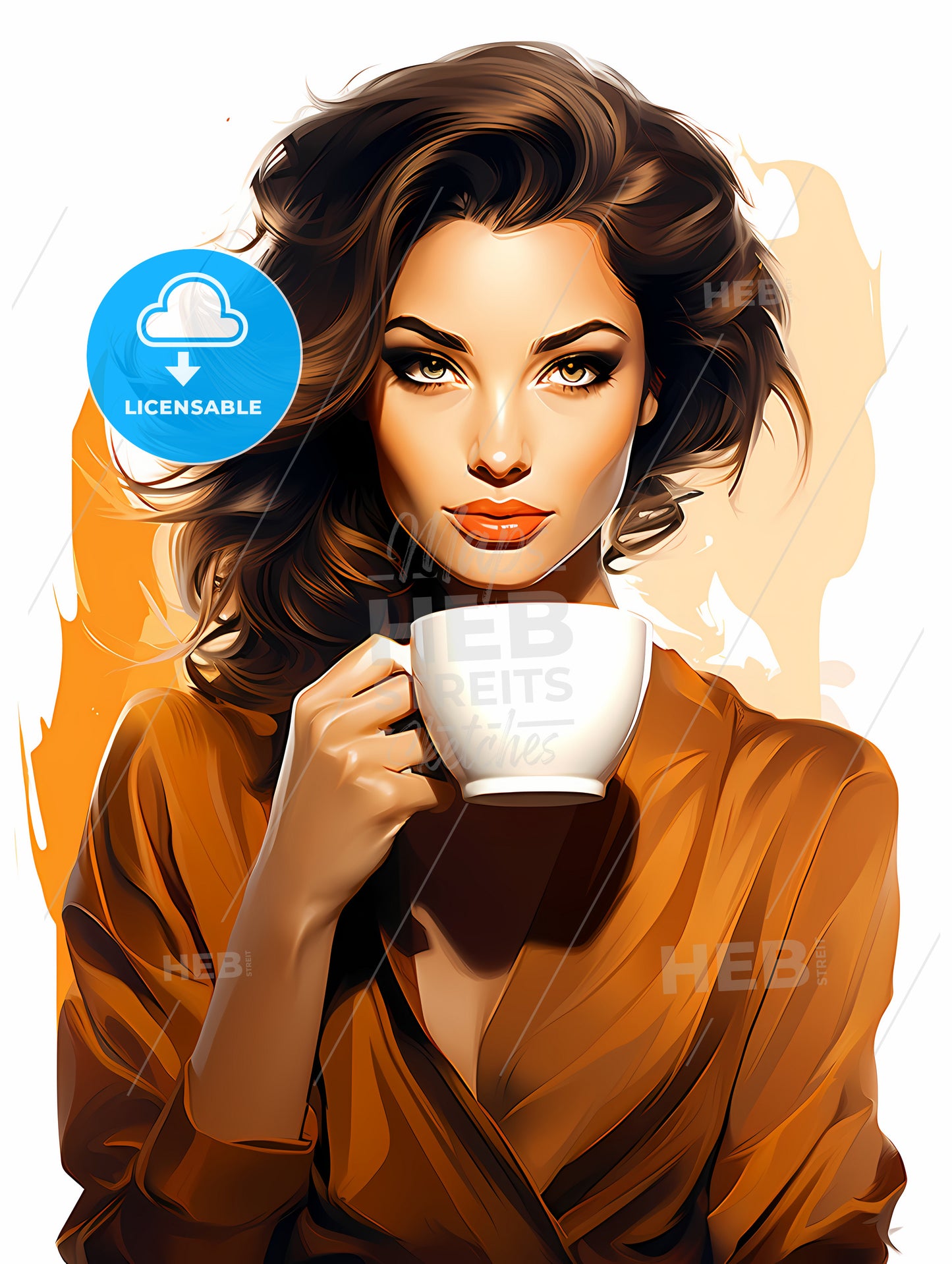 A Woman Holding A White Cup