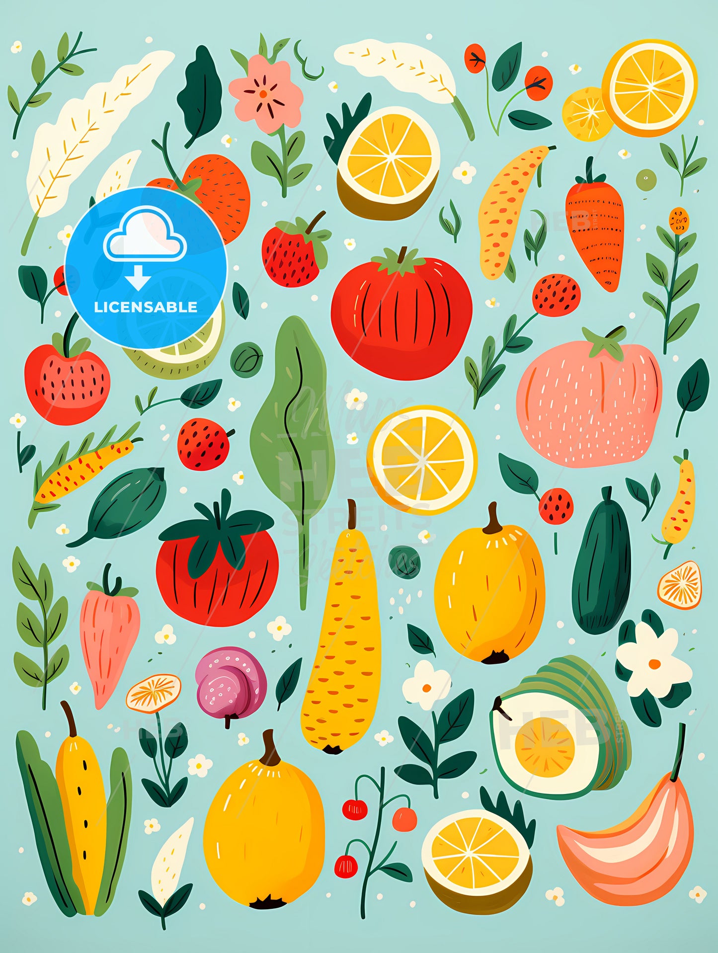 A Collage Of Fruits And Vegetables