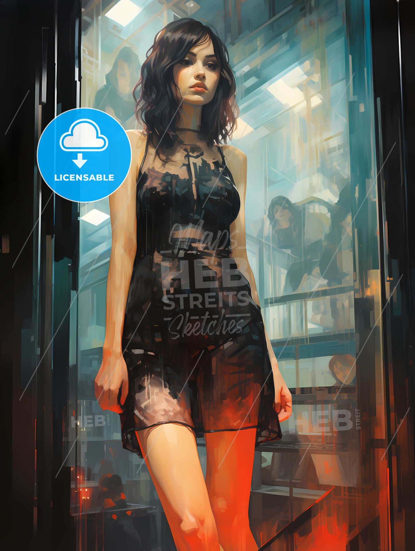 A Woman In A Black Dress