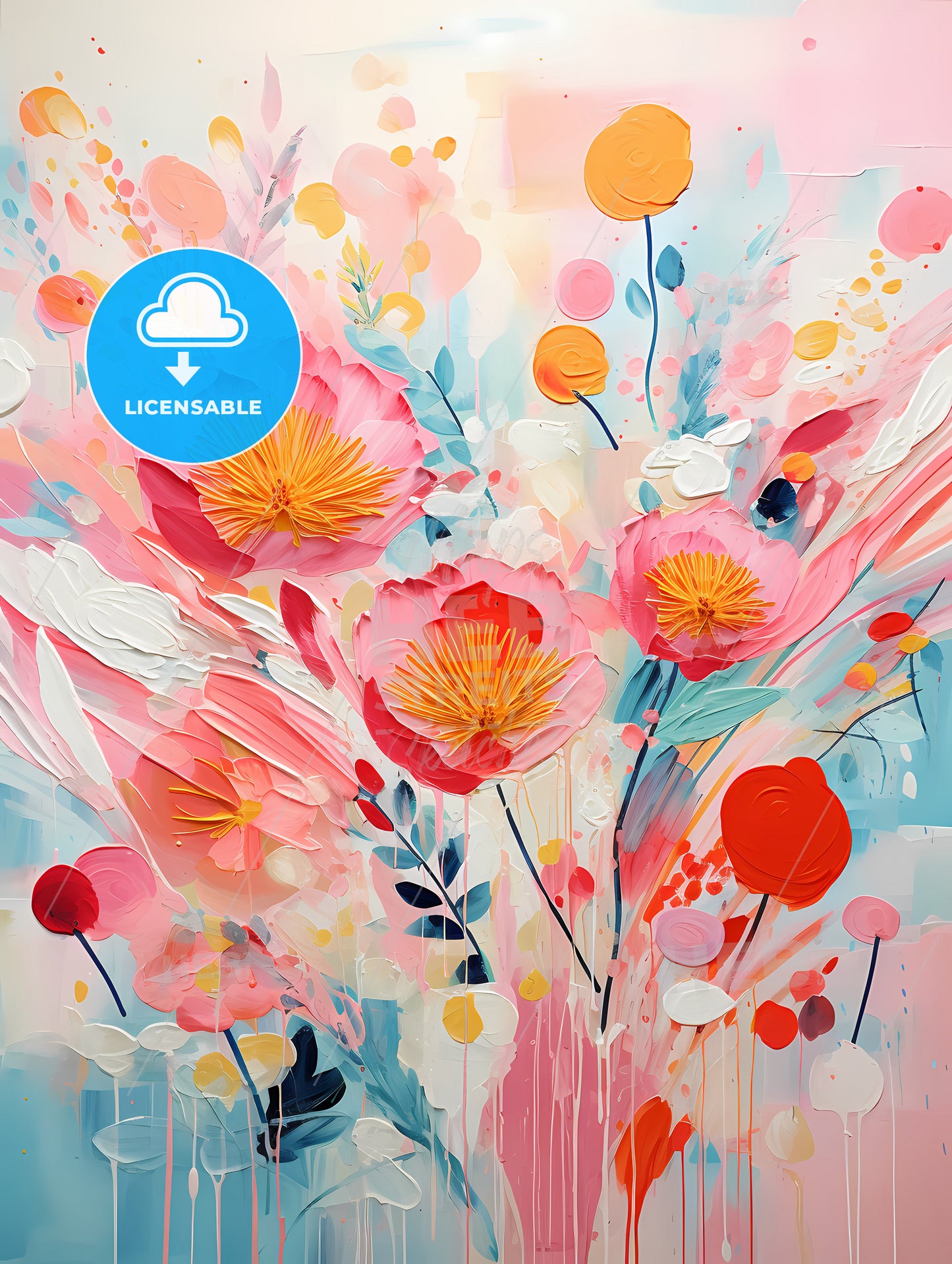 Abstract Garden - A Painting Of Flowers And Leaves