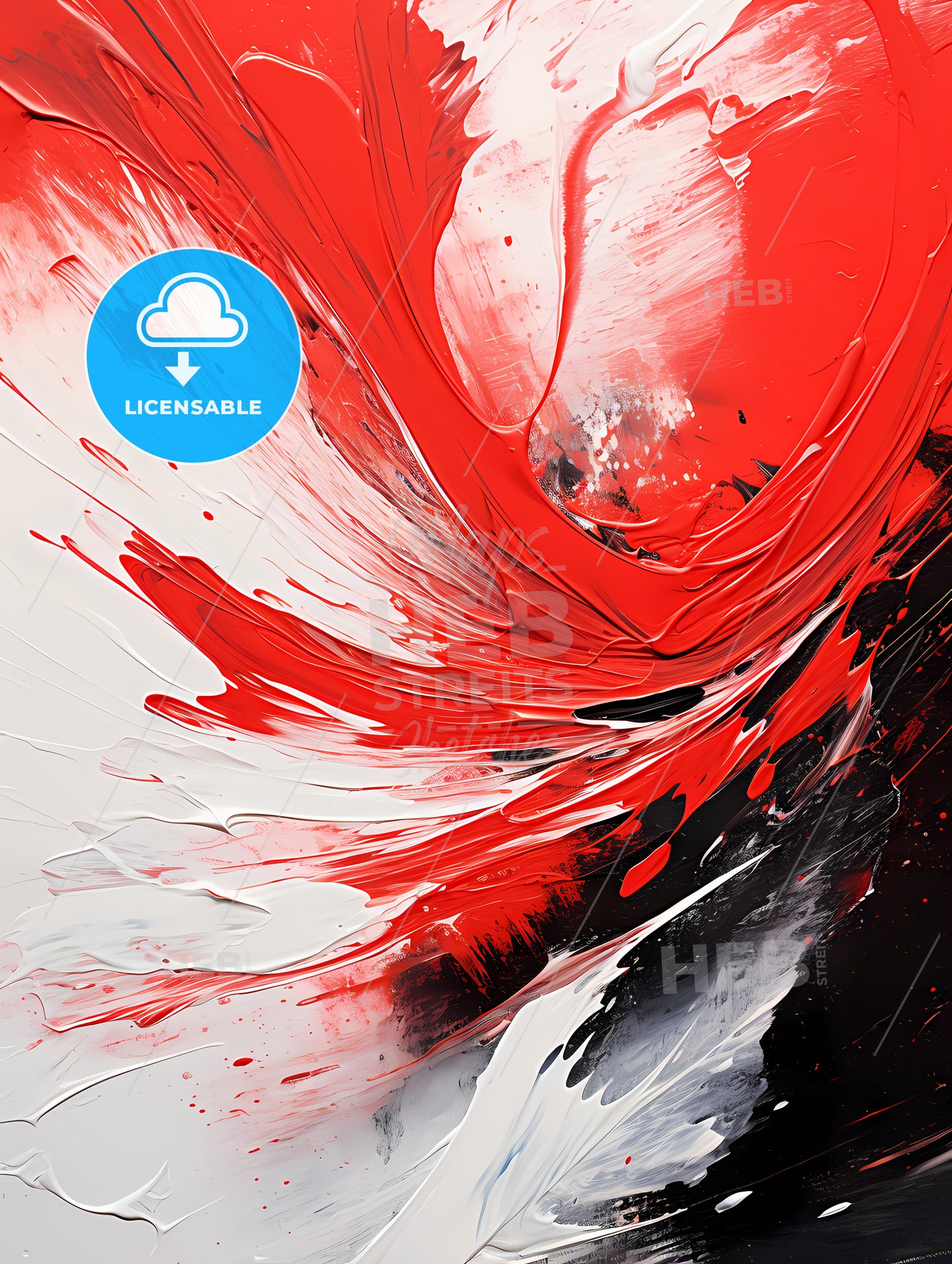 Abstract One - A Red And White Paint