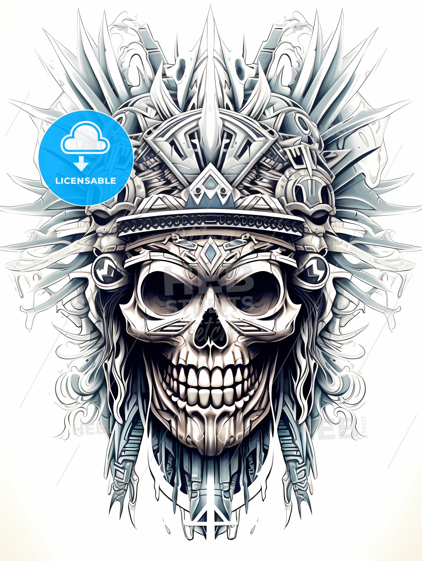 Coloring Book Ghost - A Skull With A Crown