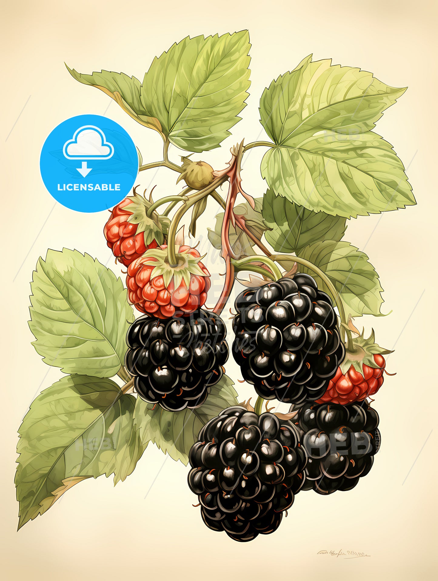 A Close Up Of A Blackberry Plant