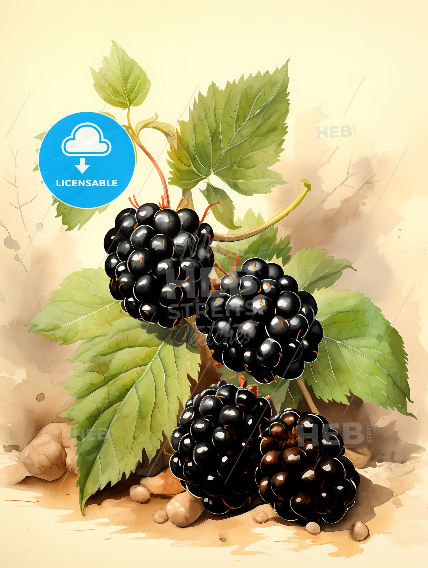 A Close Up Of A Blackberry Plant