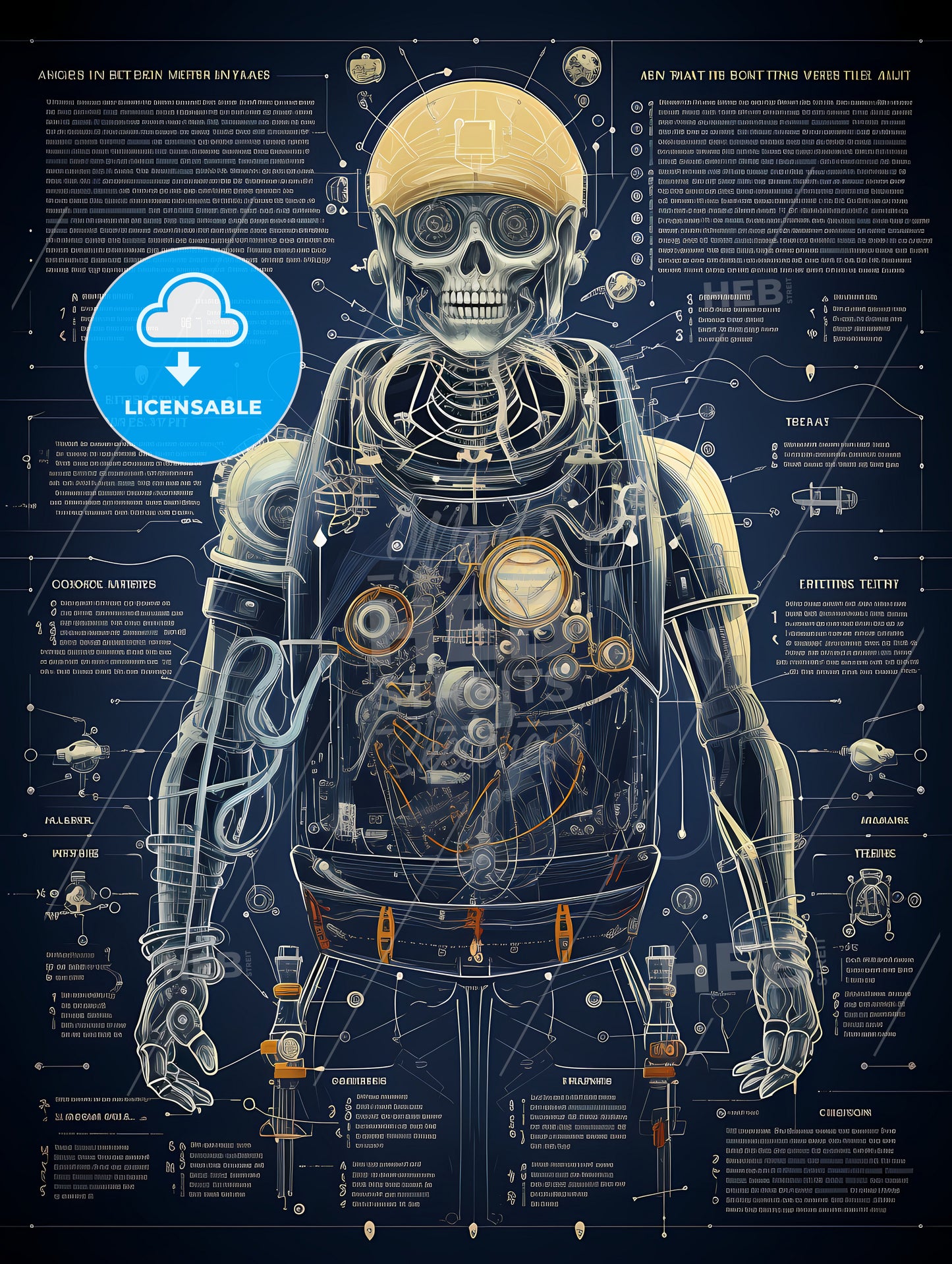 A Skeleton In A Helmet