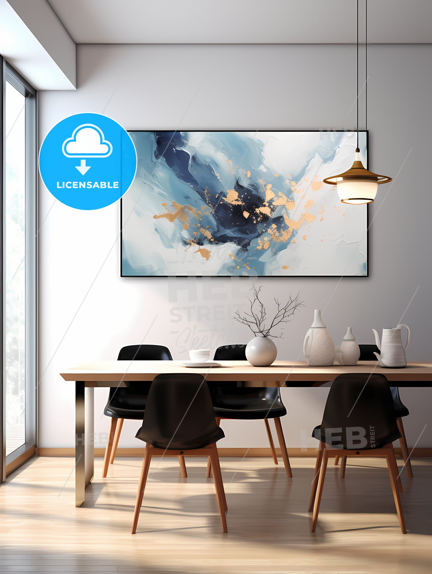 A Dining Room With A Table And Chairs