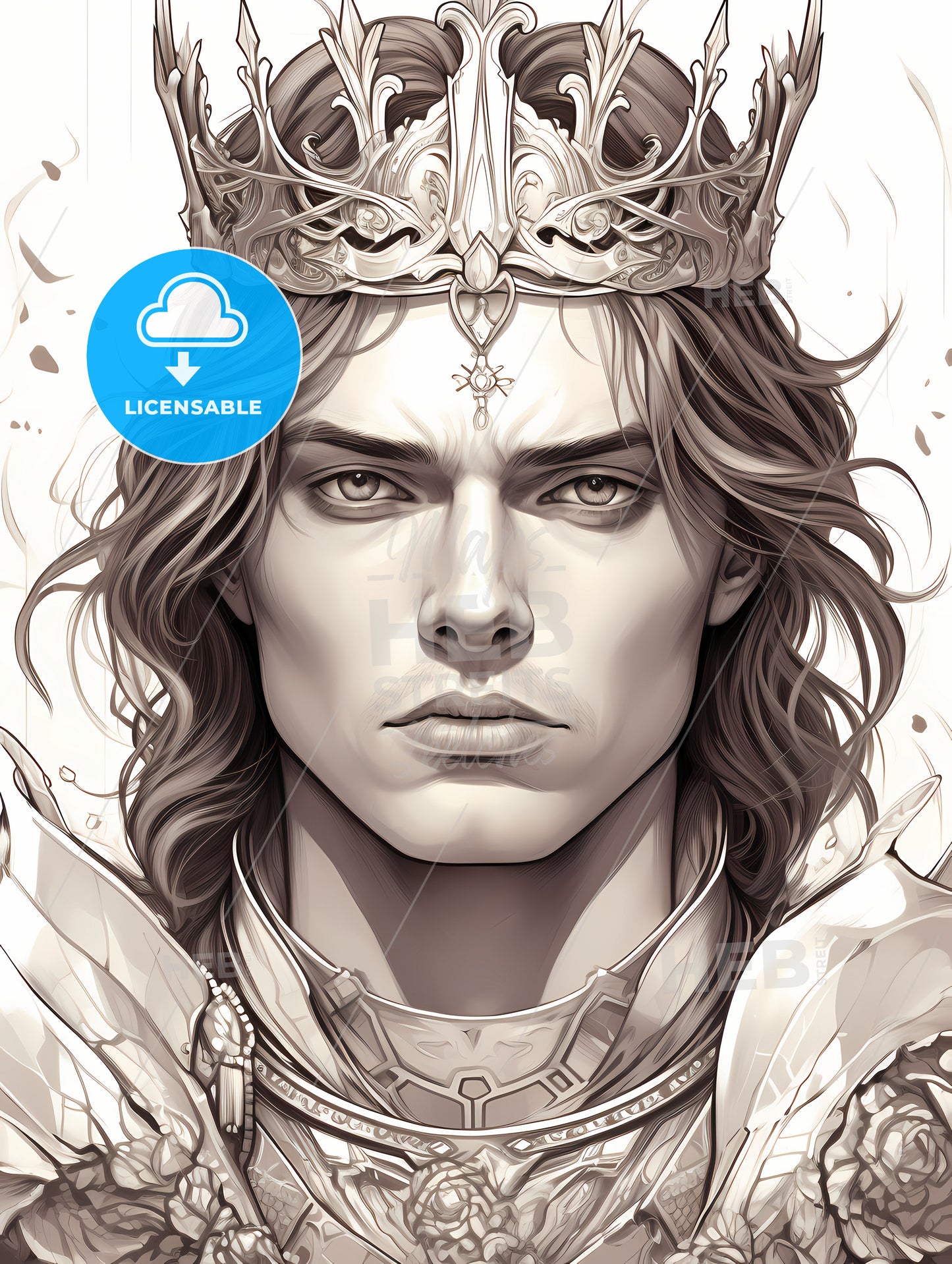 Coloring Book - A Man Wearing A Crown