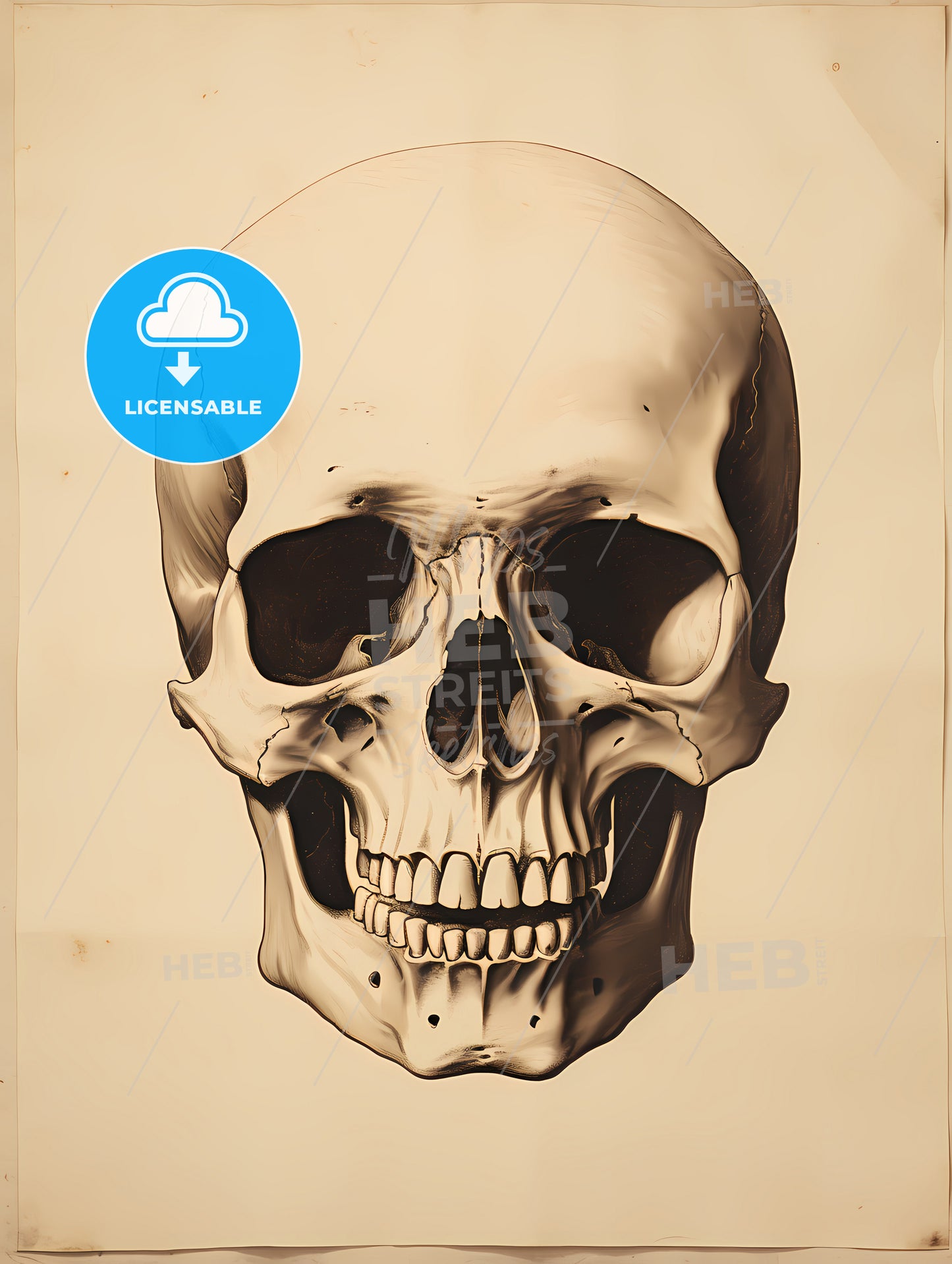 Study - A Skull On A White Background