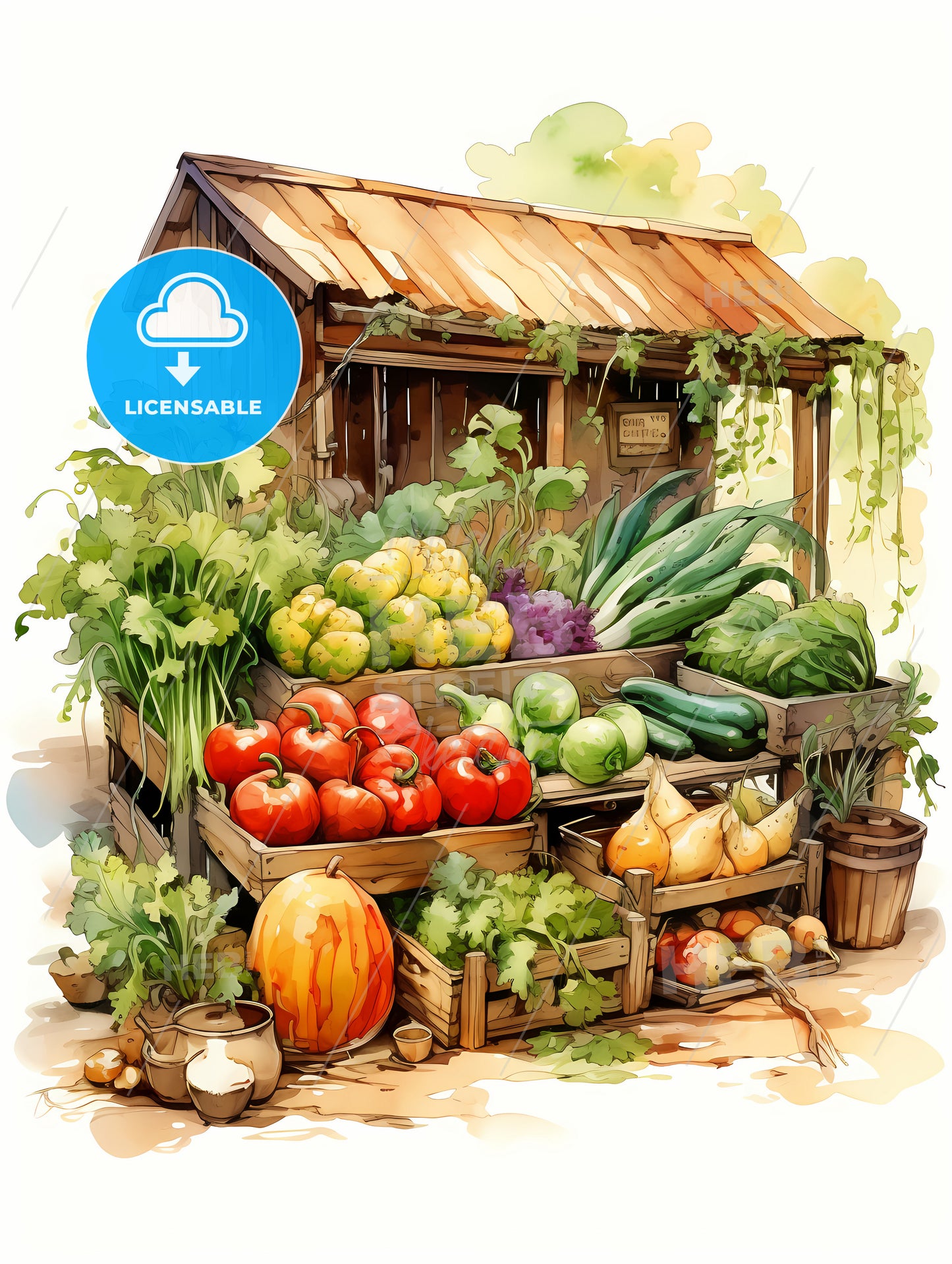A Fruit And Vegetables On Display