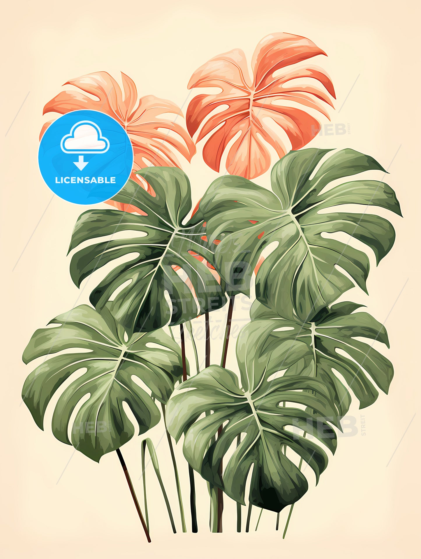 Boho - A Group Of Leaves On A Plant