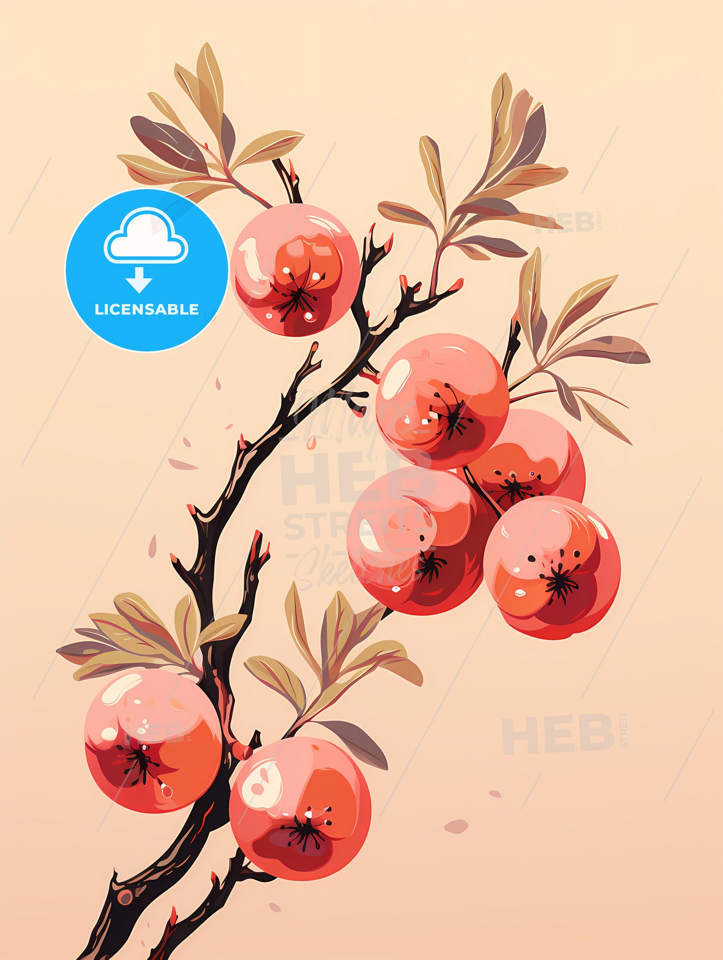 A Branch With Fruit On It