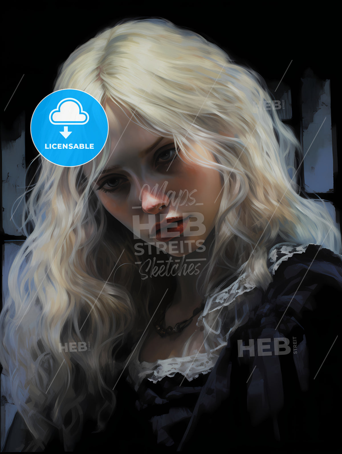 Dark Fantasy - A Woman With Long Blonde Hair