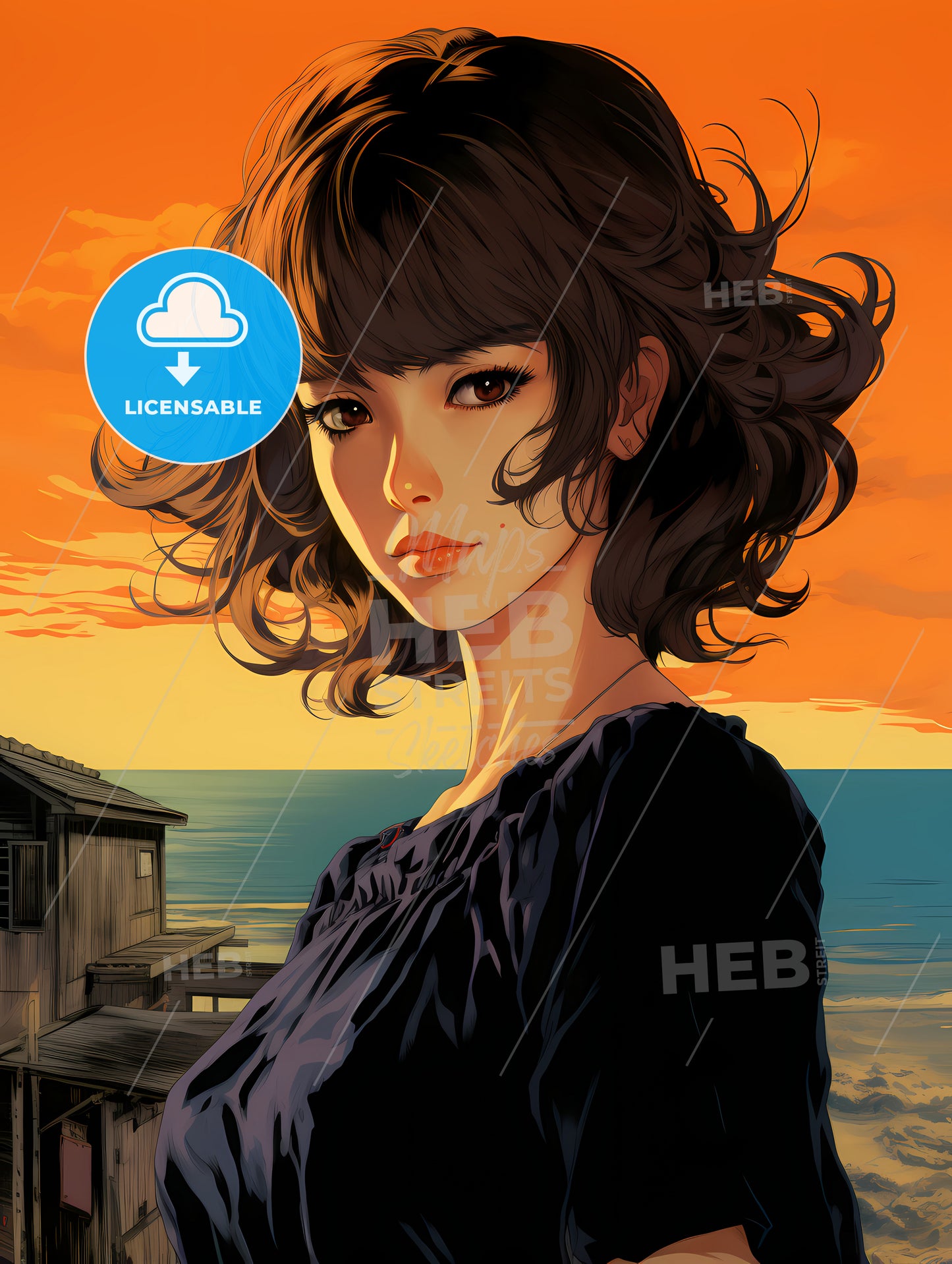 A Woman With Brown Hair And A Black Shirt