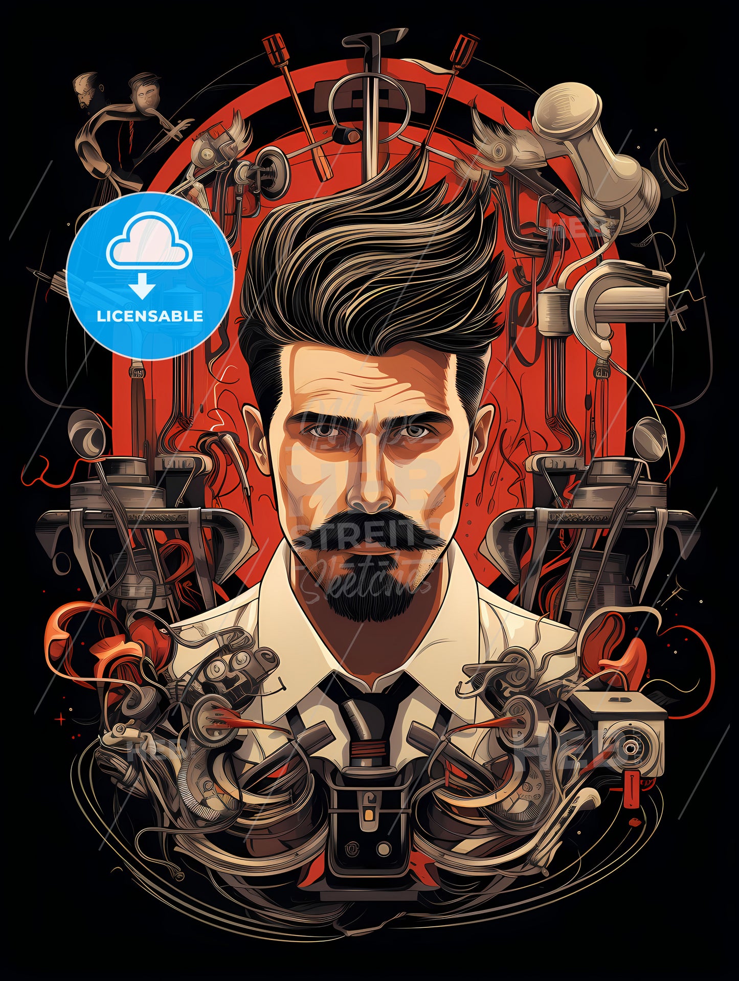 A Man With A Mustache And A Beard