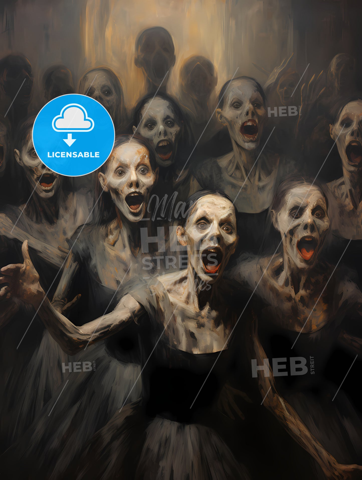 The Scream - A Group Of Women With Painted Faces