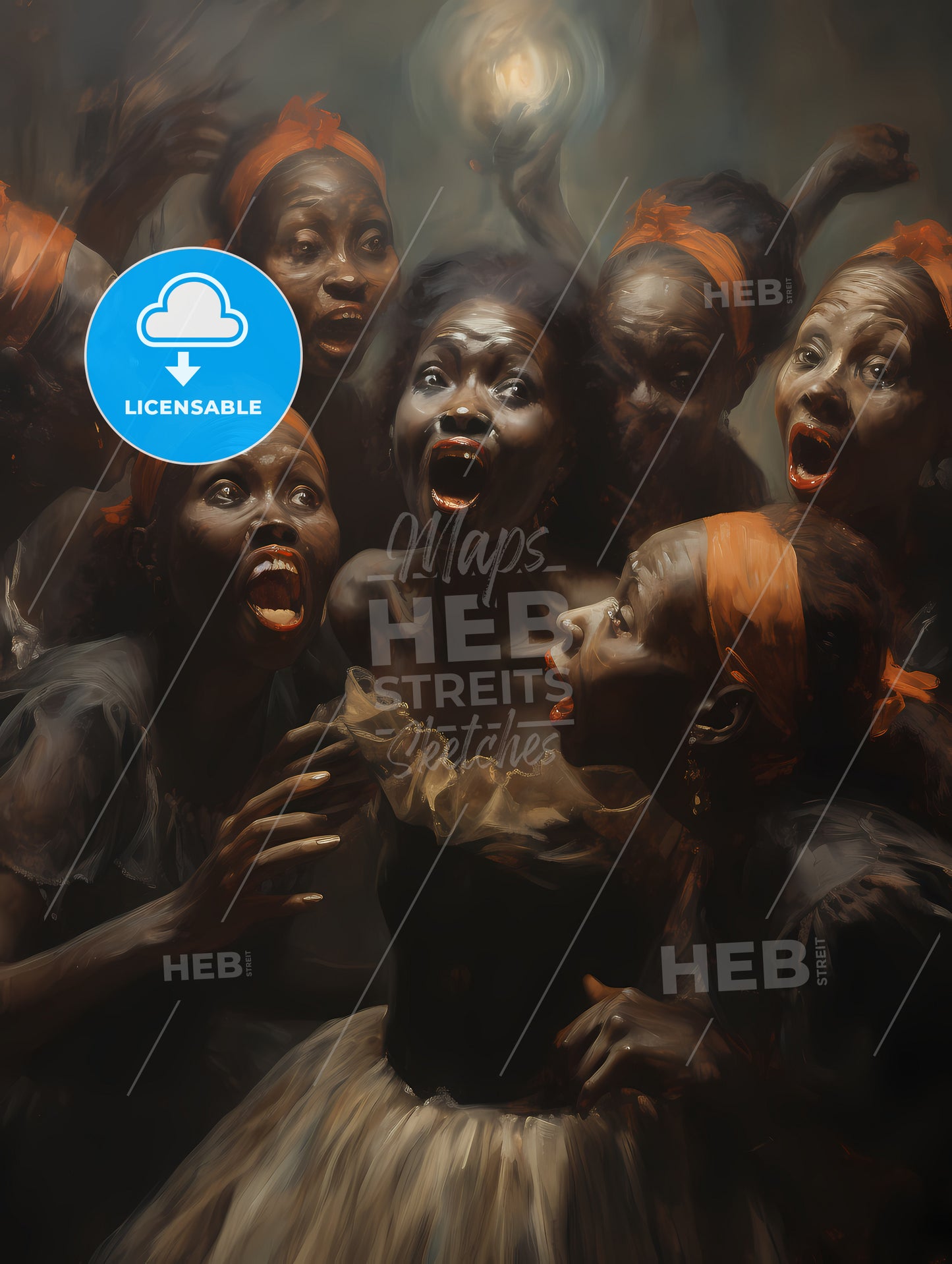 Horror - A Group Of Women With Orange Headbands