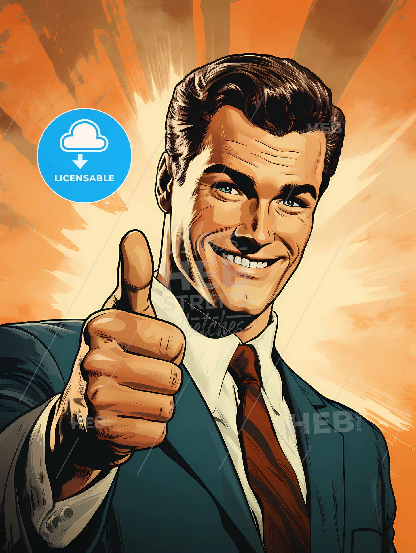 Vintage Advertising - A Man Giving A Thumbs Up