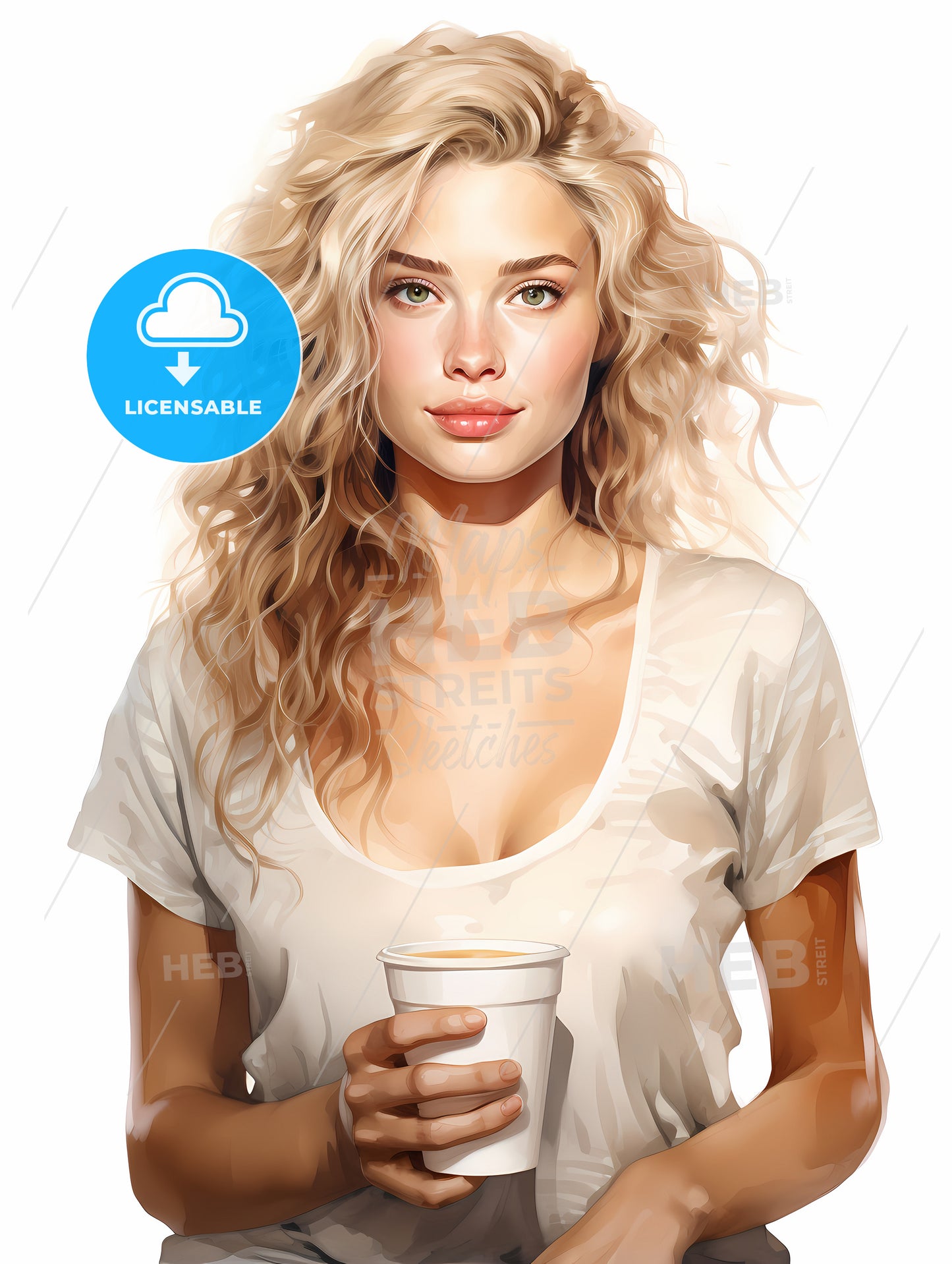 Take Away - A Woman Holding A Cup Of Coffee