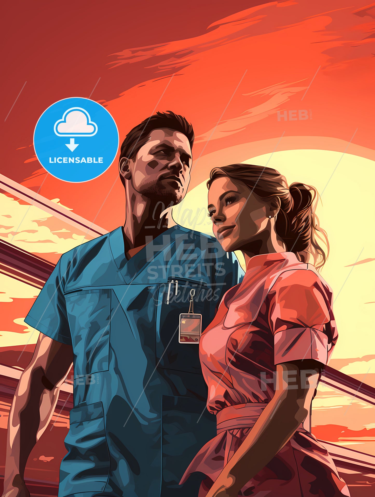 A Man And Woman Standing Together