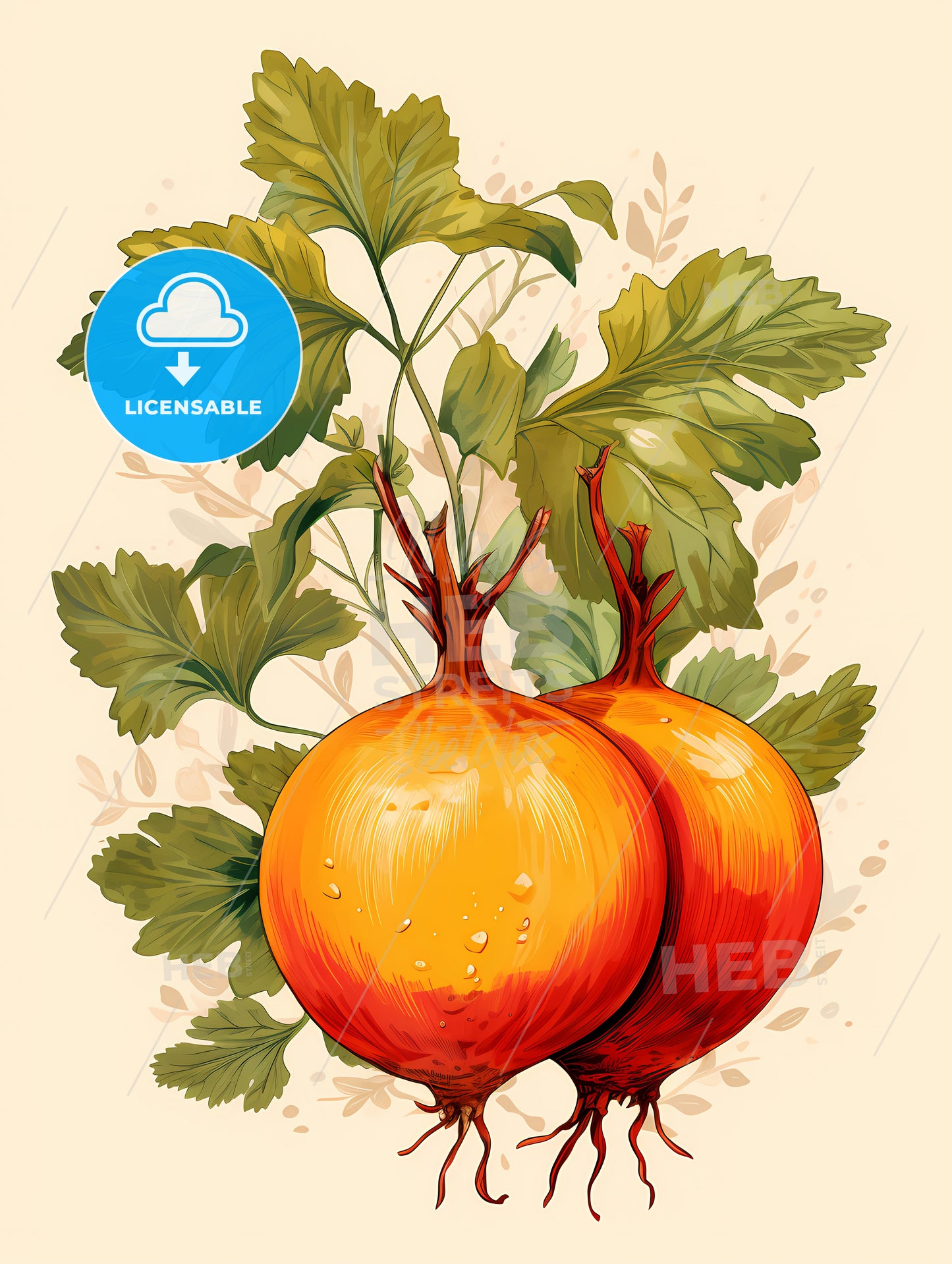 A Drawing Of Onions With Leaves