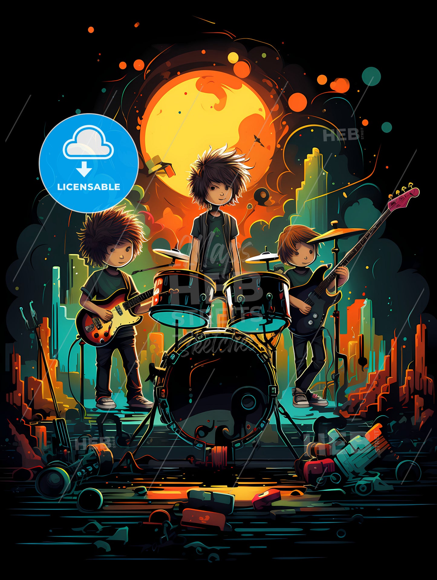 Youth Band - A Group Of Boys Playing Instruments