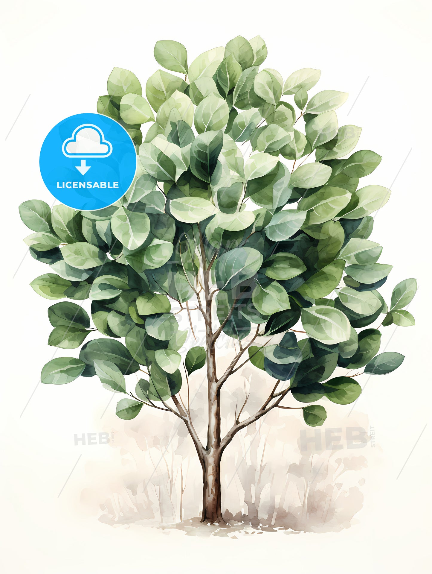 Olive Tree - A Watercolor Of A Tree