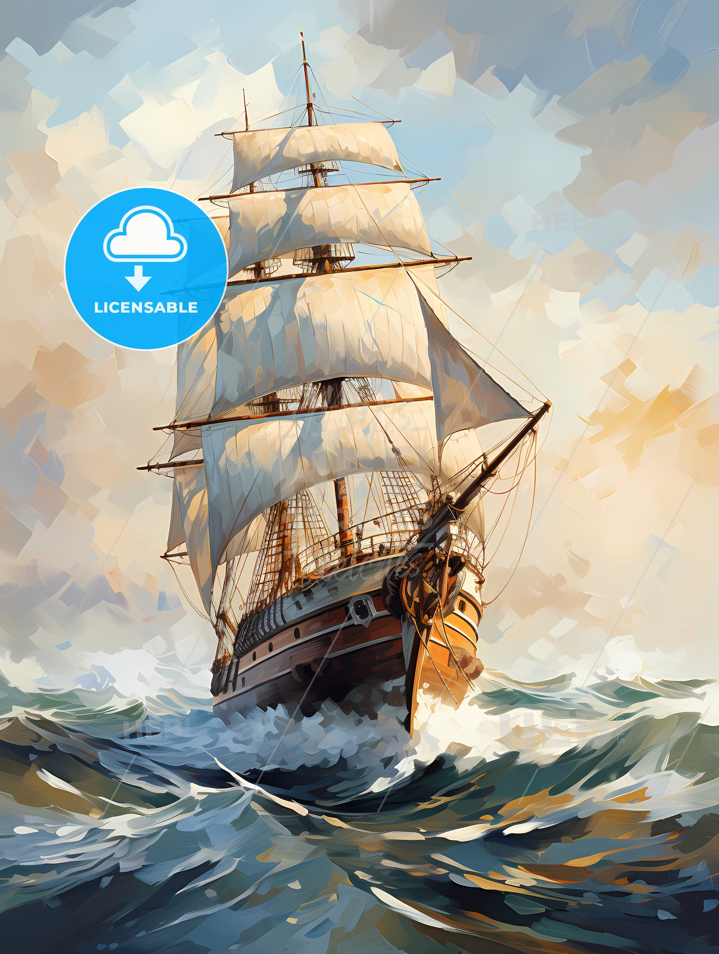 Exploration - A Painting Of A Ship In The Sea