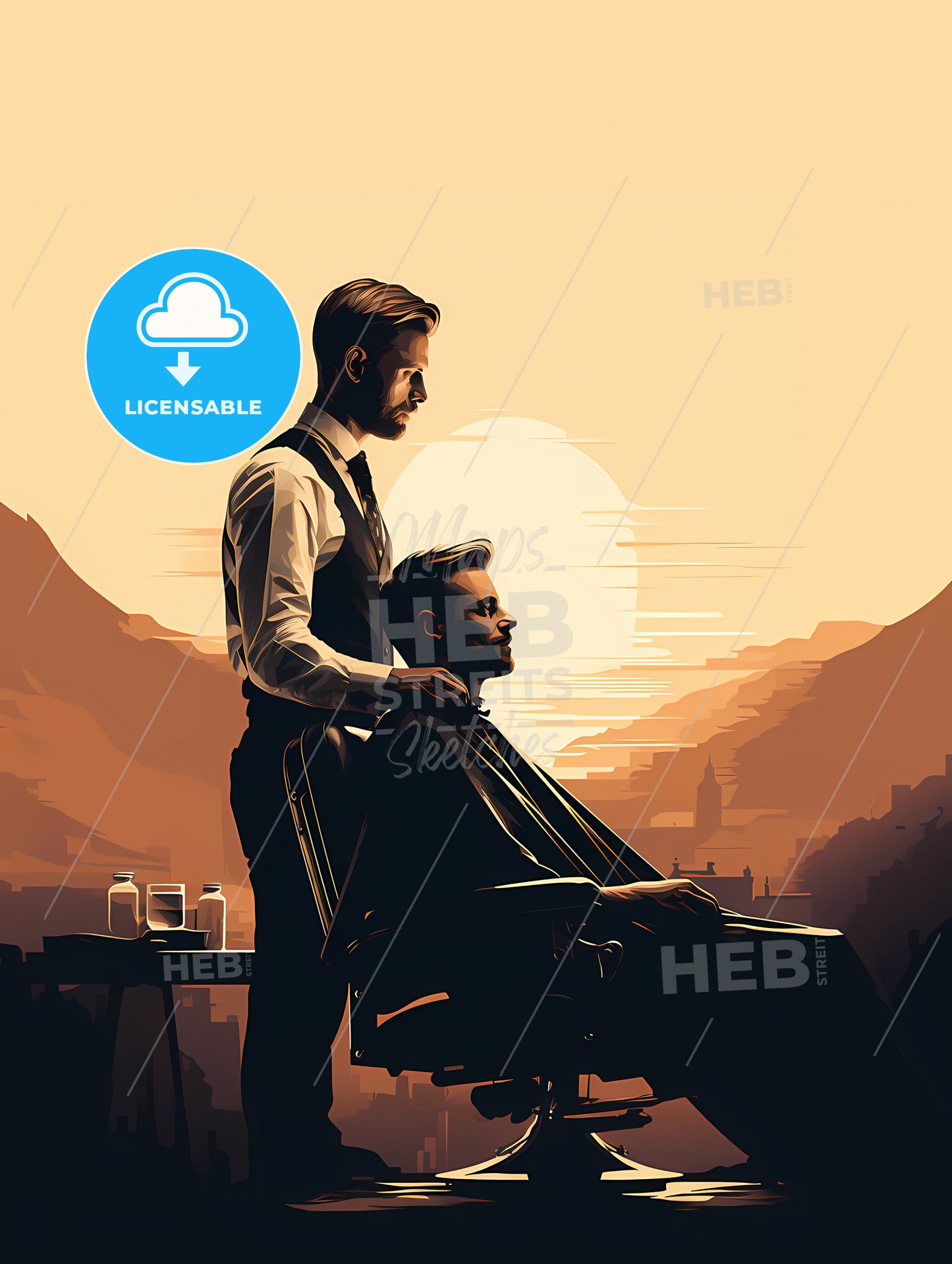 Barber Shop - A Man Standing Next To Another Man