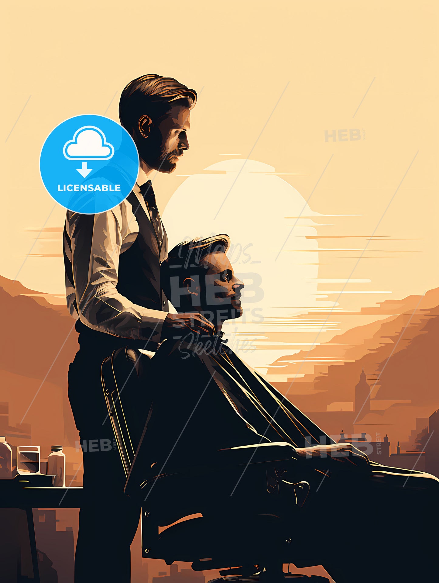 Barber Shop - A Man Standing Next To Another Man