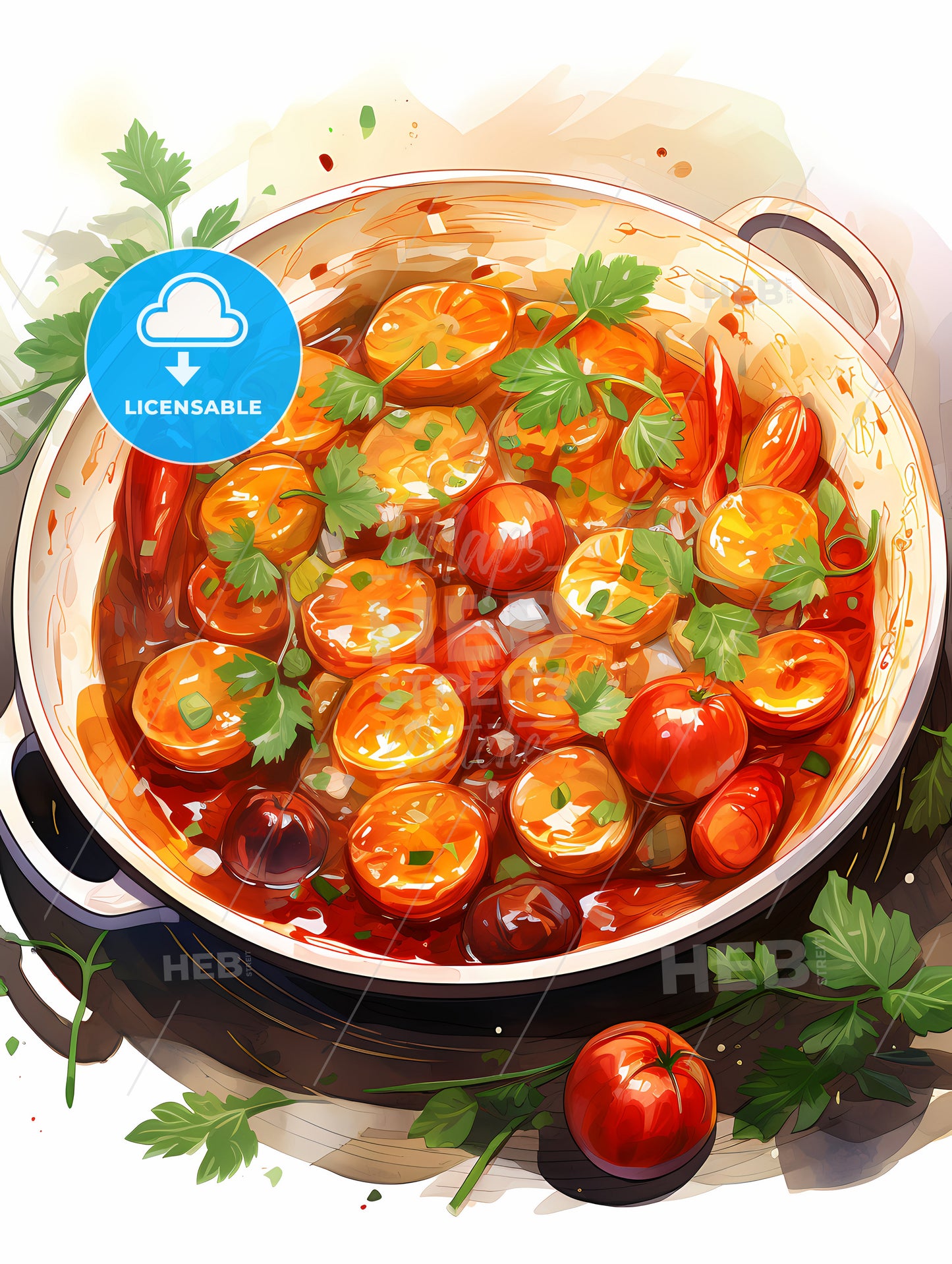 A Pot Of Food With Vegetables