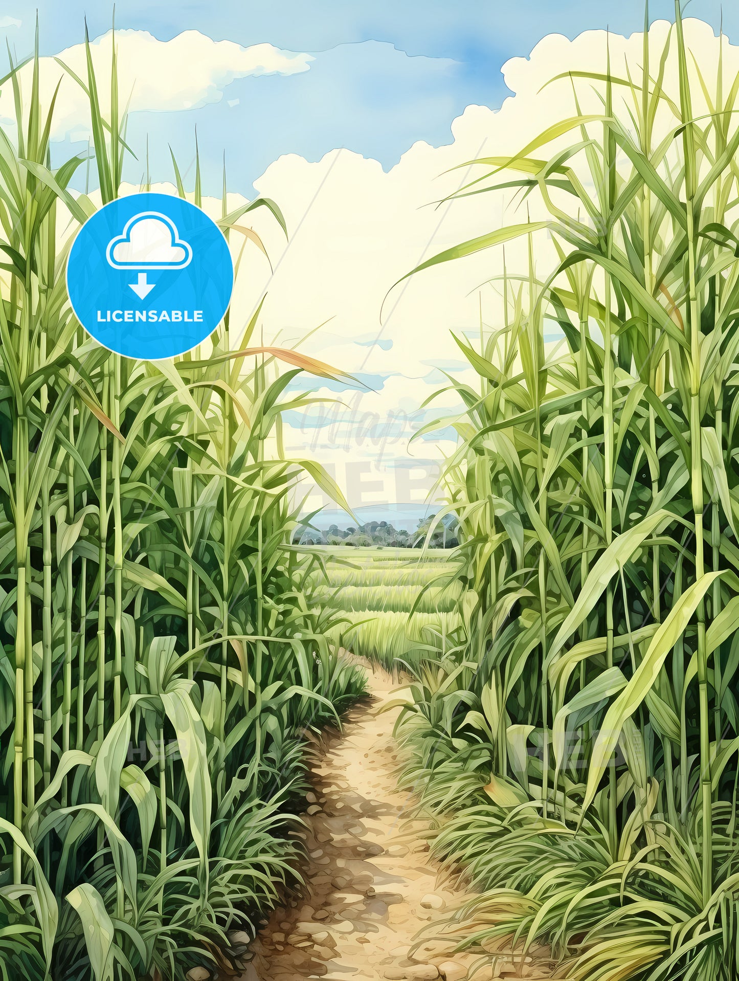 In The South - A Dirt Path Through Tall Grass