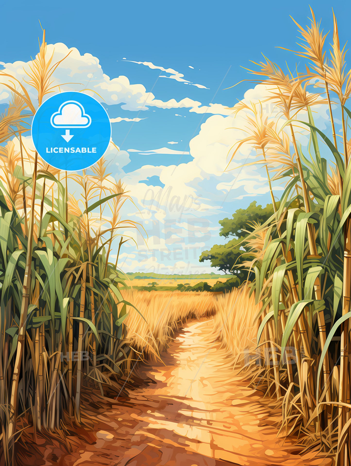 In The South - A Dirt Path Through Tall Grass
