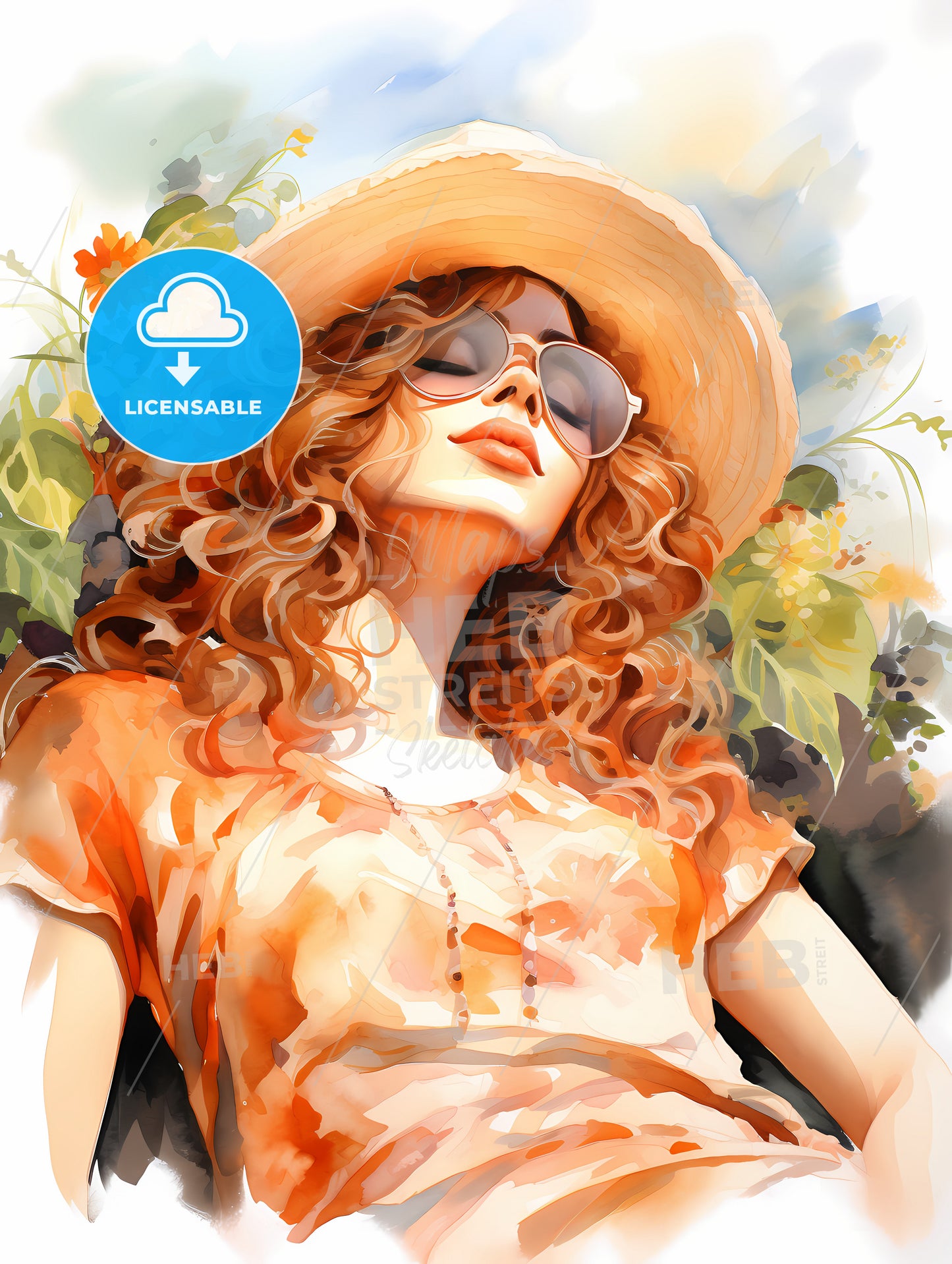 Leisure Time - A Woman Wearing A Hat And Sunglasses