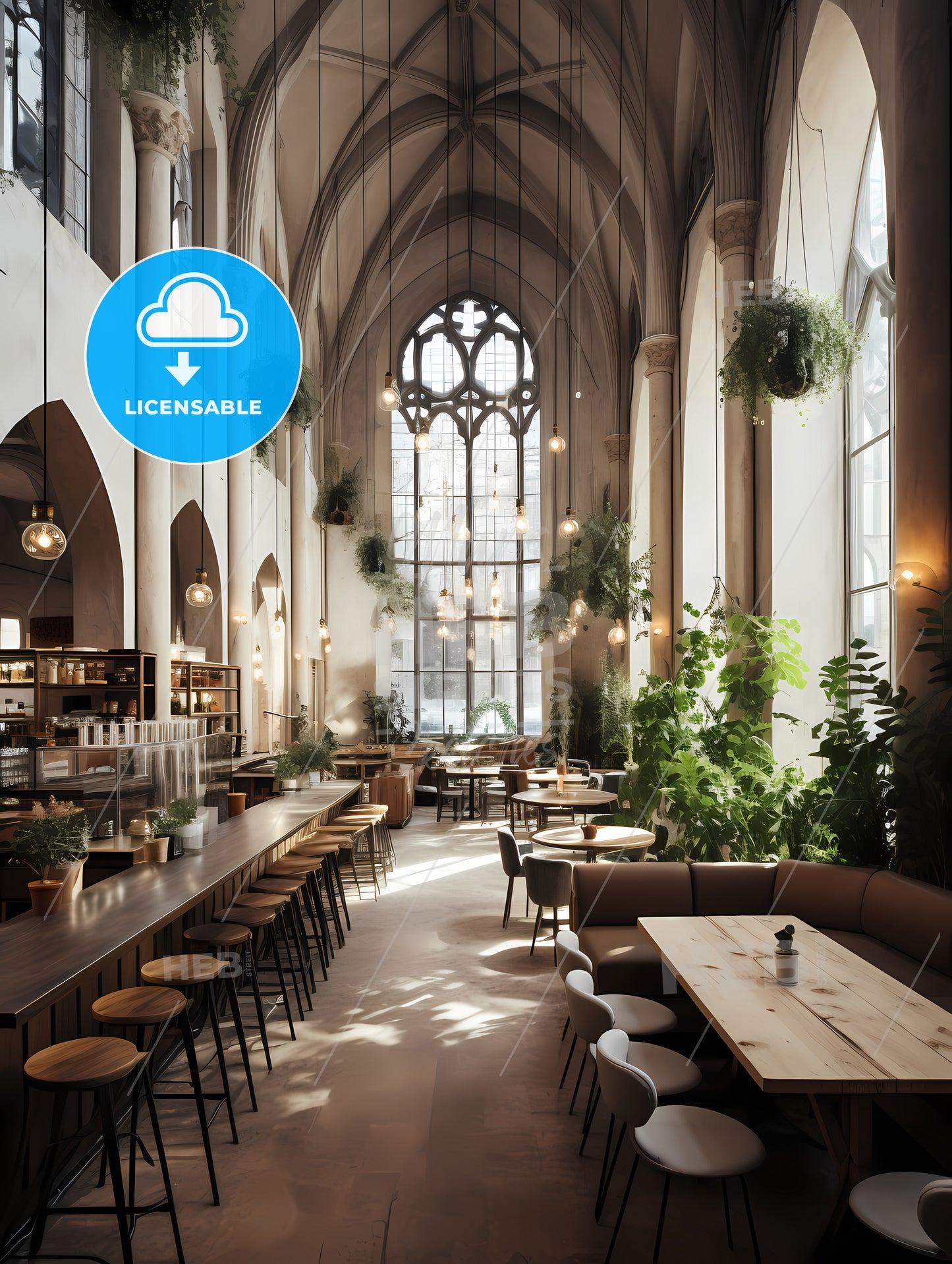 Sacred Building - A Large Room With Tables And Chairs