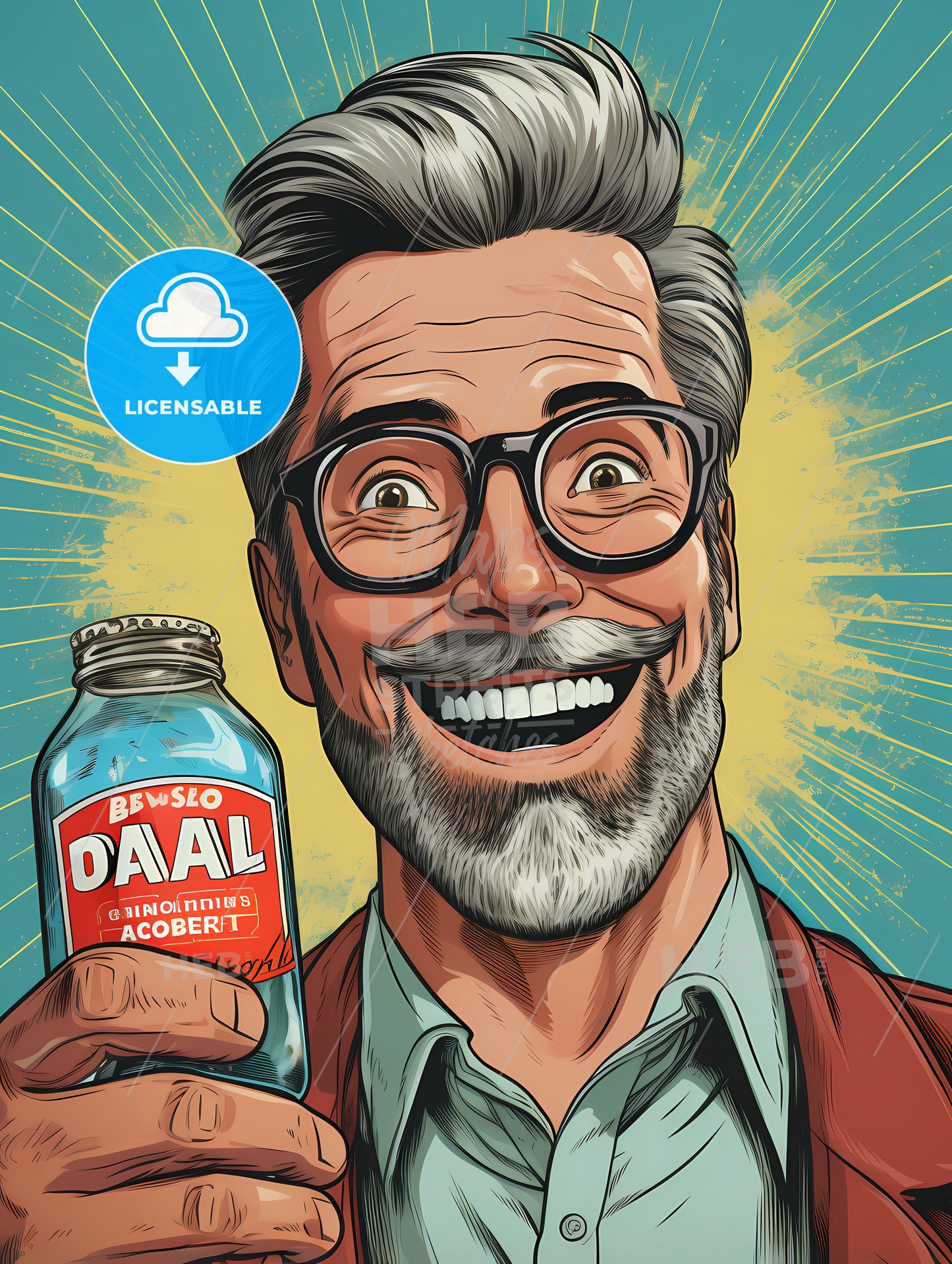 Vintage Advertising - A Man Holding A Bottle