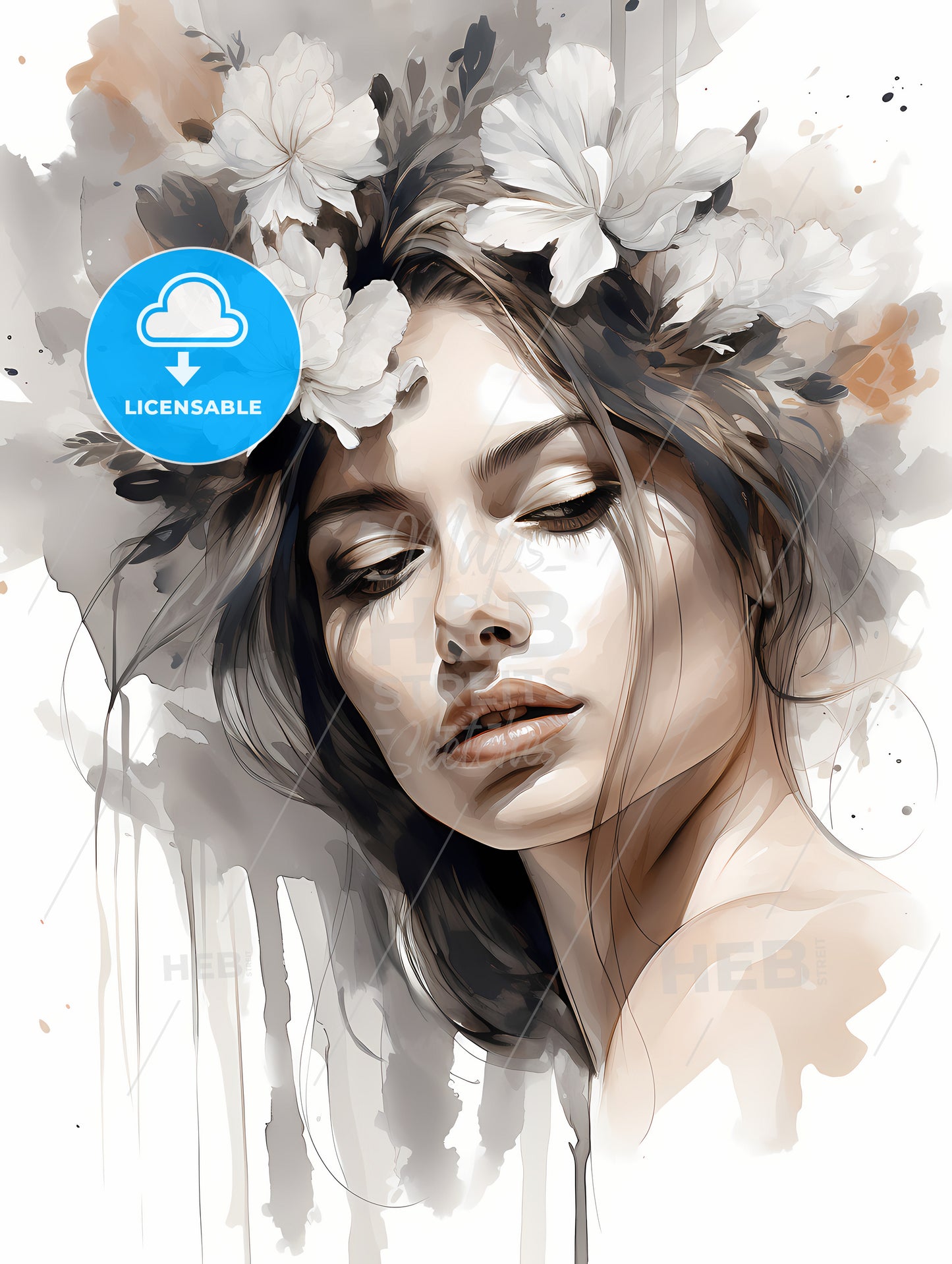 Hair Stylist - A Woman With Flowers In Her Hair