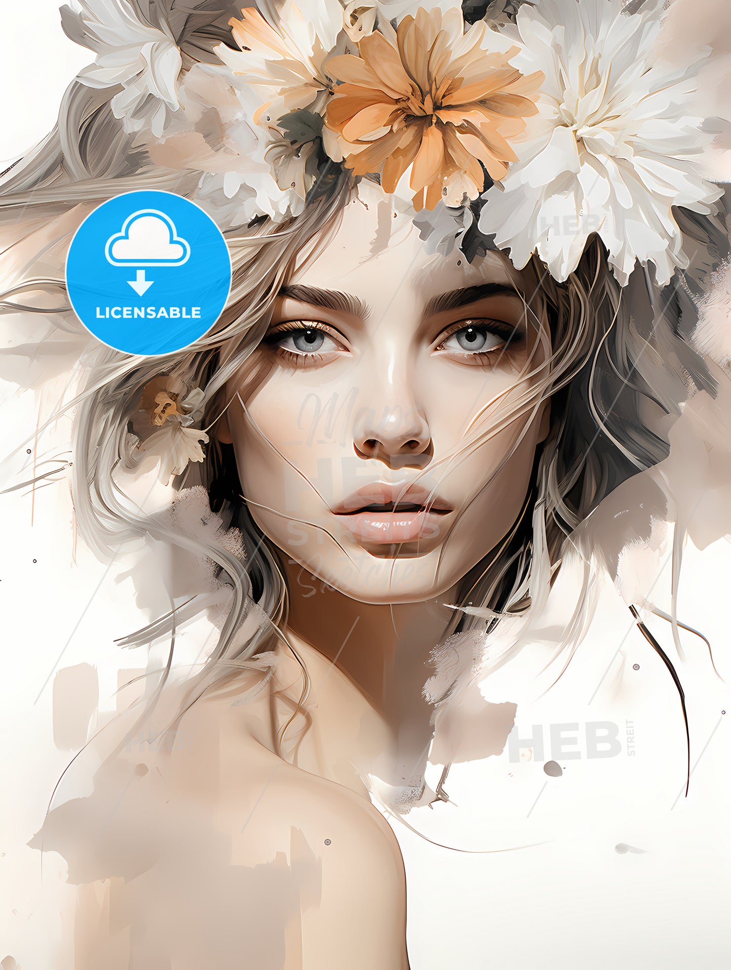 Hair Stylist - A Woman With Flowers In Her Hair