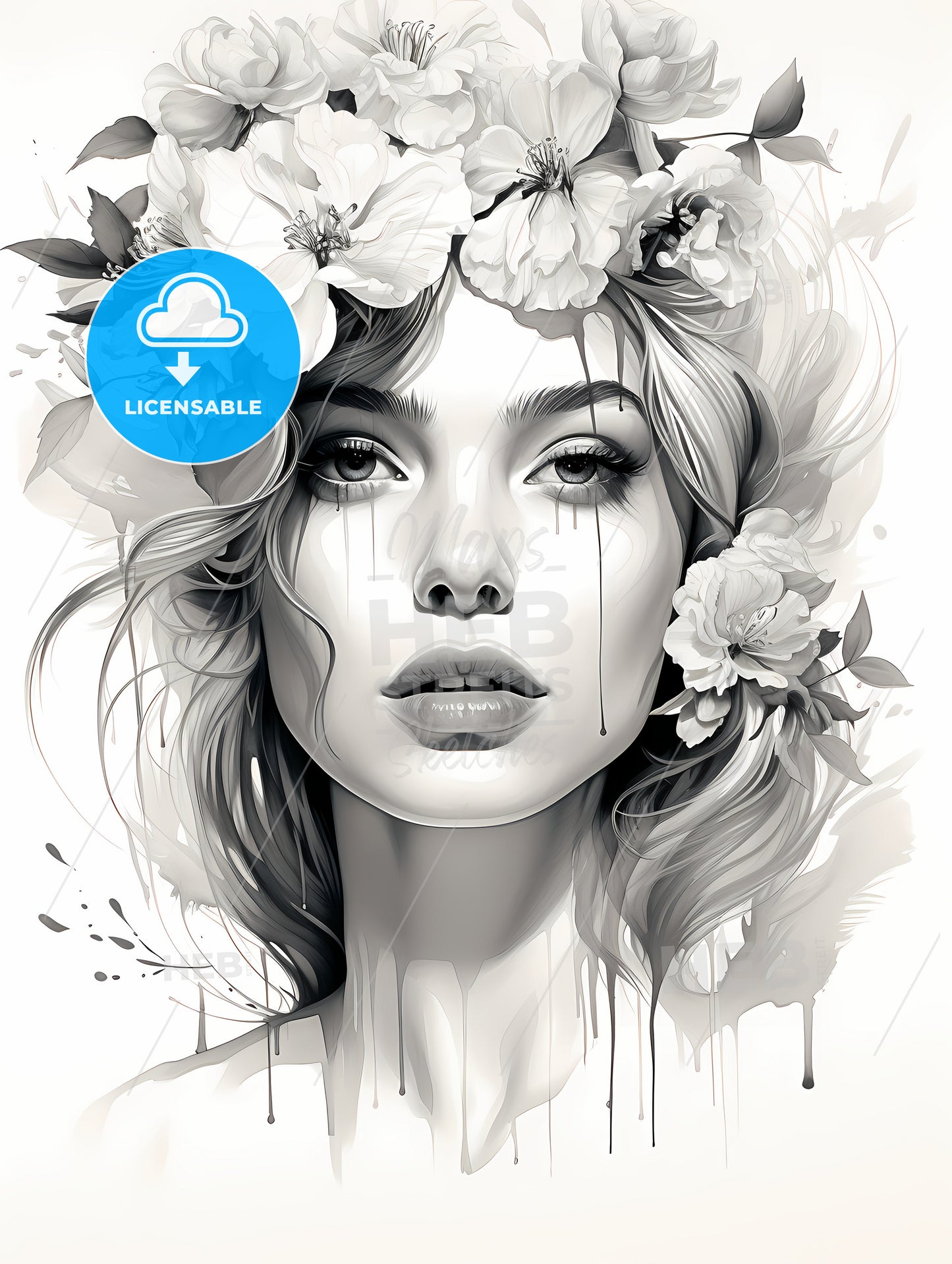 Hair Stylist - A Woman With Flowers In Her Hair