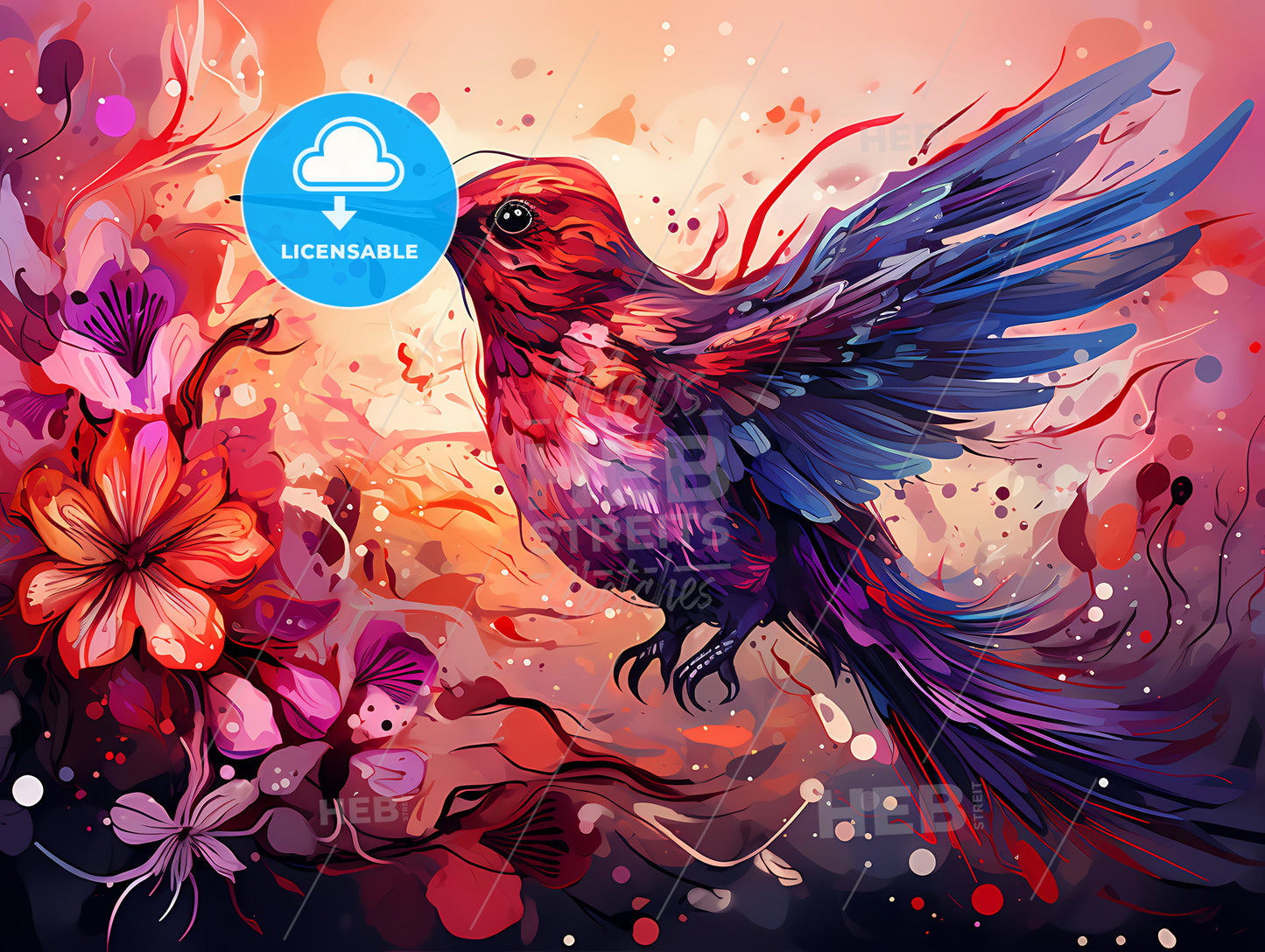 A Colorful Bird Flying In The Air