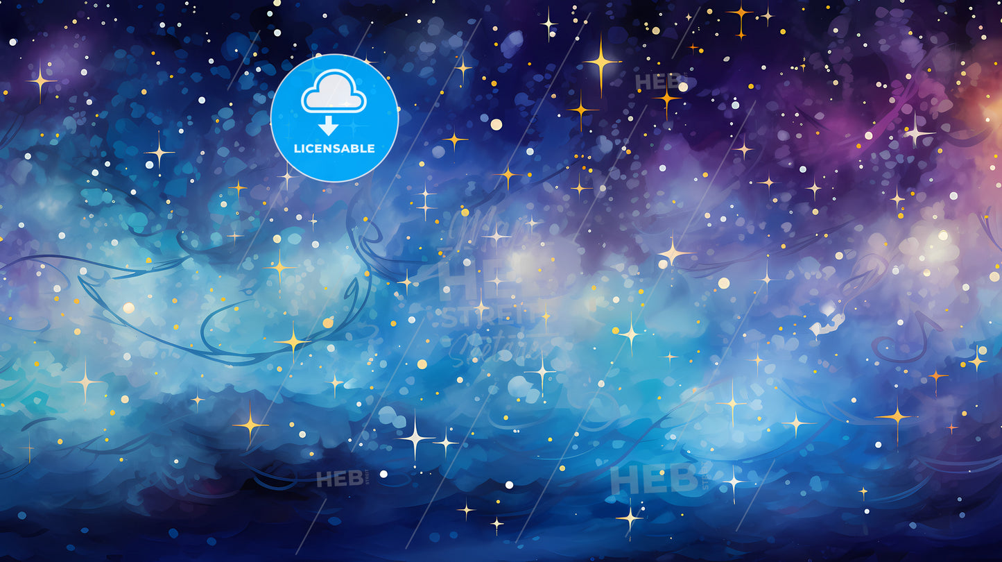 New Years Eve - A Blue And Purple Sky With Stars