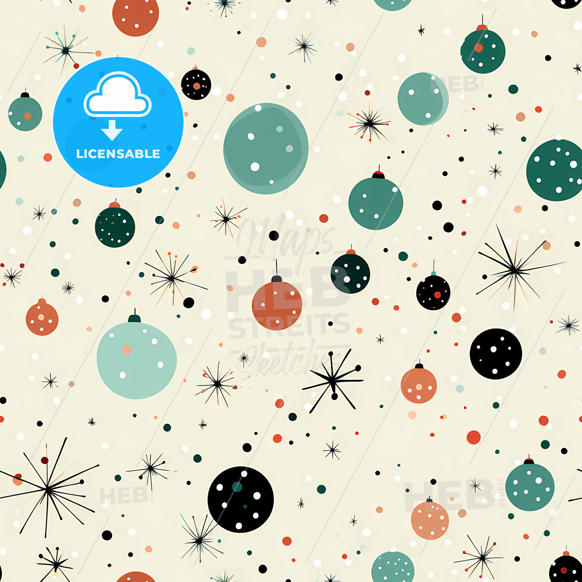 A Pattern Of Ornaments And Stars