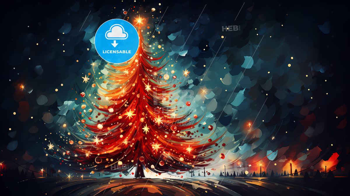Holiday Greetings - A Painting Of A Christmas Tree