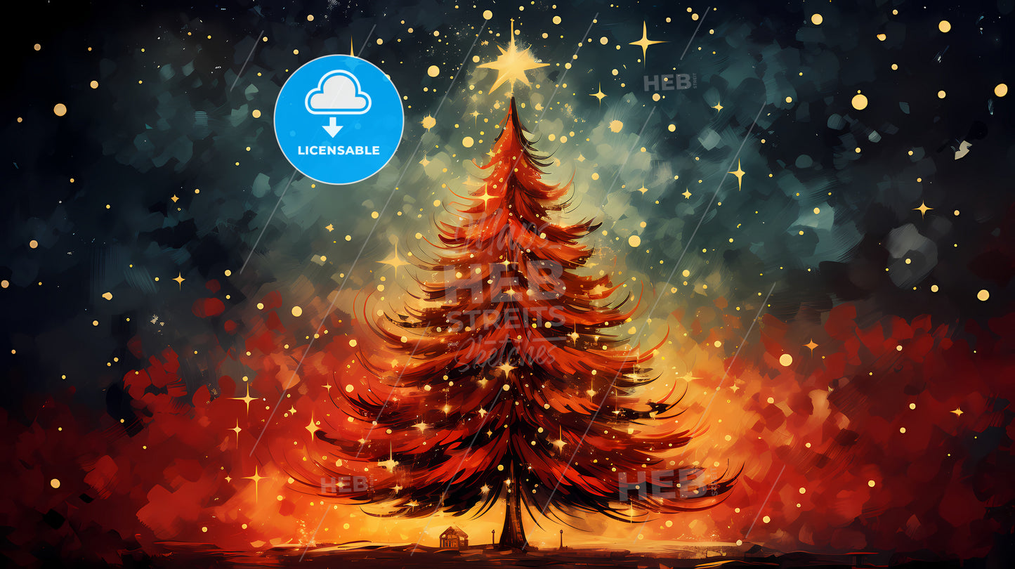 Holiday Greetings - A Painting Of A Christmas Tree