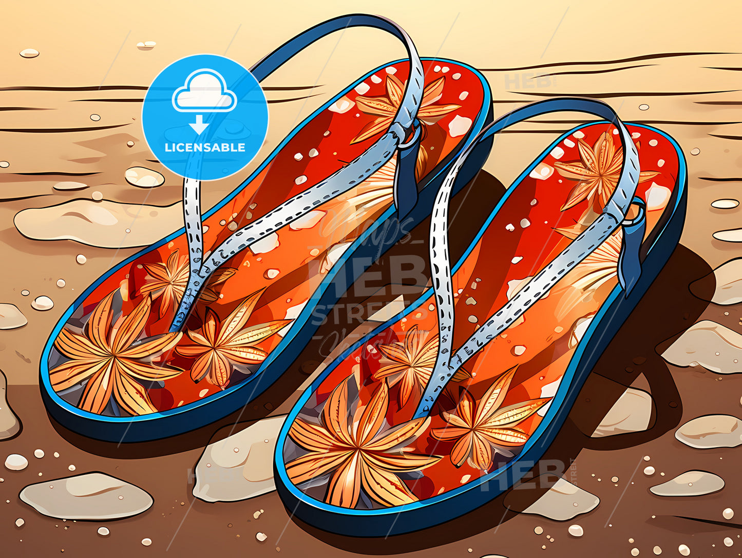 A Pair Of Flip Flops On The Ground