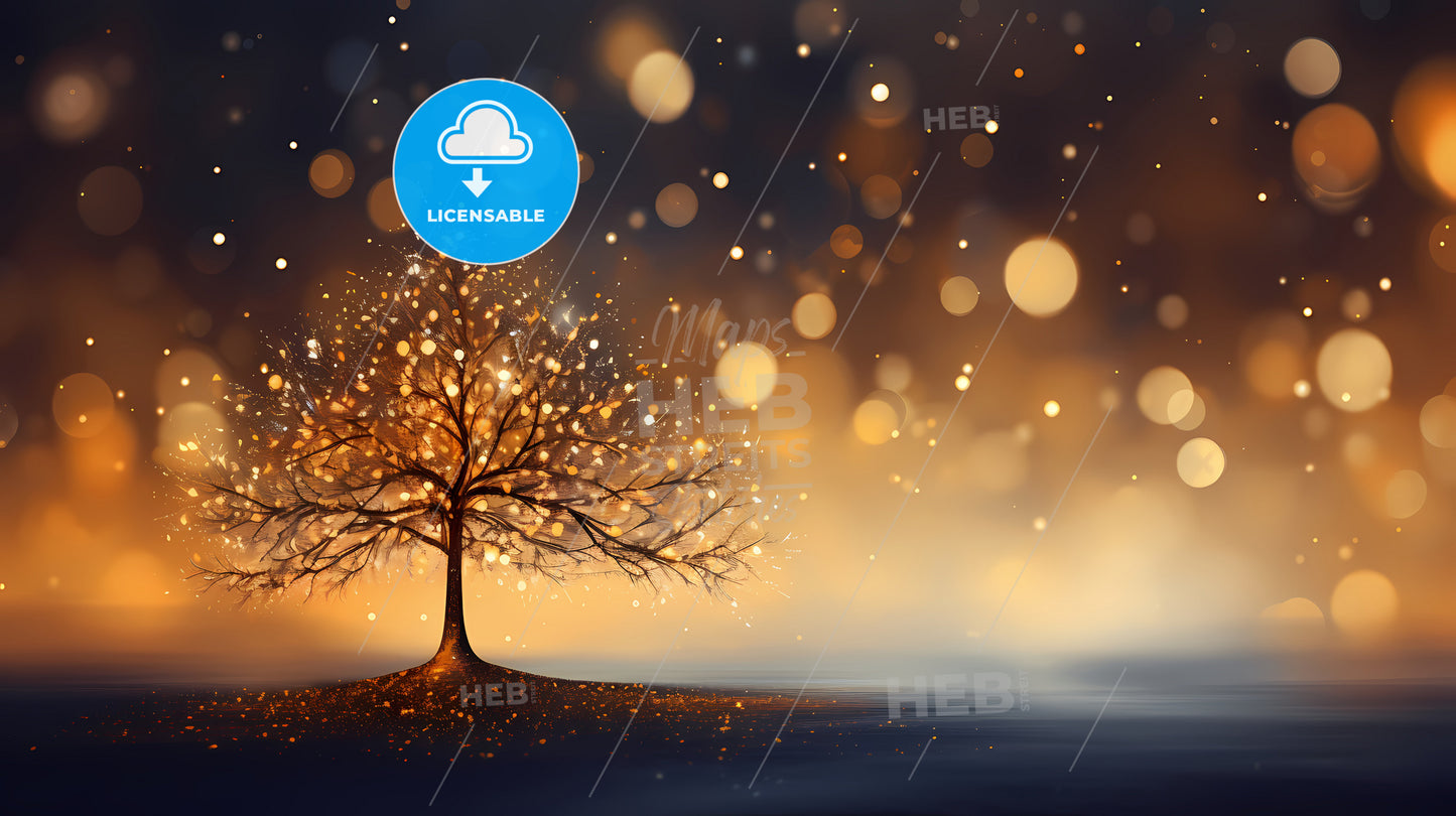 Holiday Greetings - A Tree With Lights On It