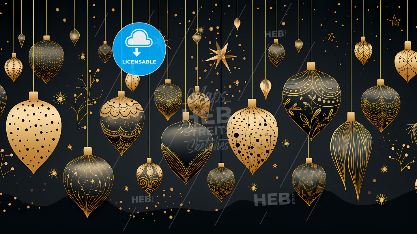 Holiday Greetings - A Group Of Ornaments From Strings