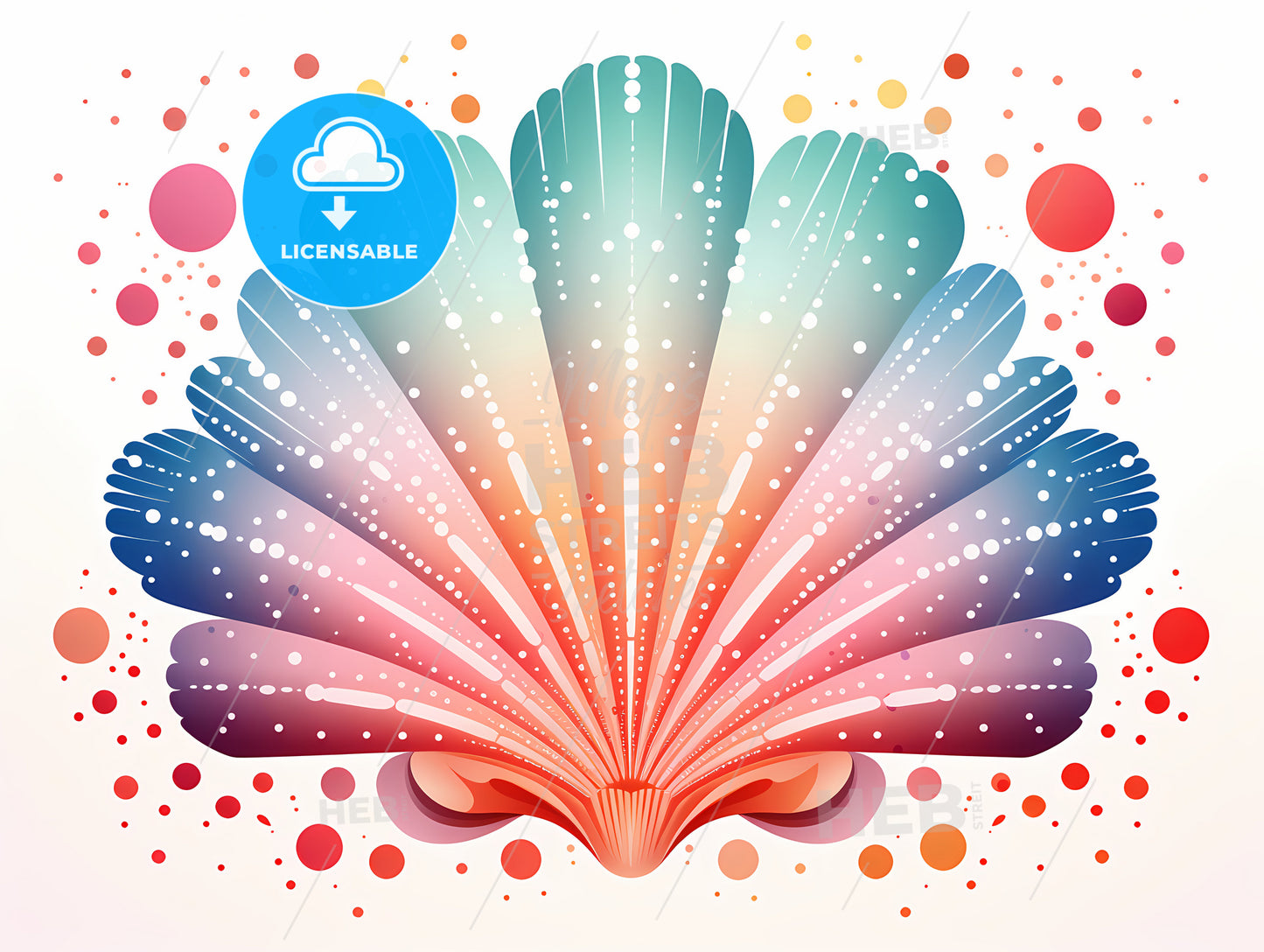 A Colorful Shell With Dots