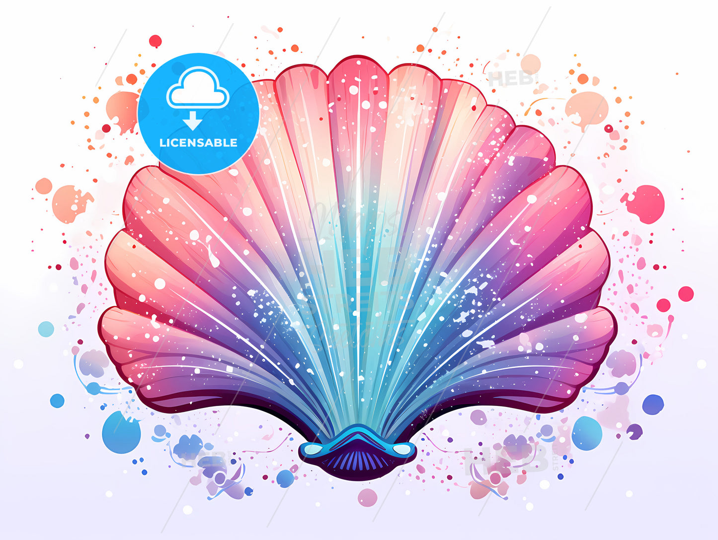 A Colorful Shell With Splattered Paint